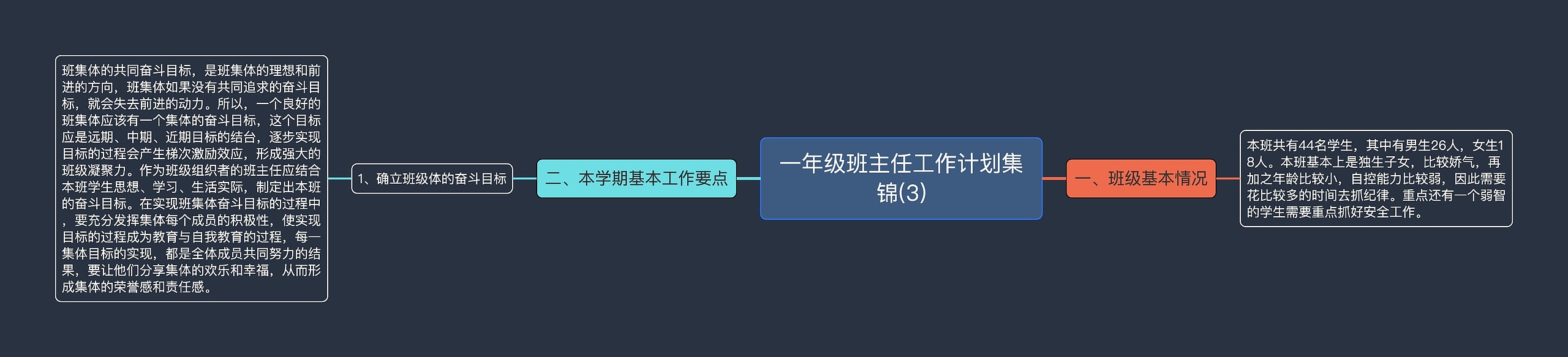 一年级班主任工作计划集锦(3)