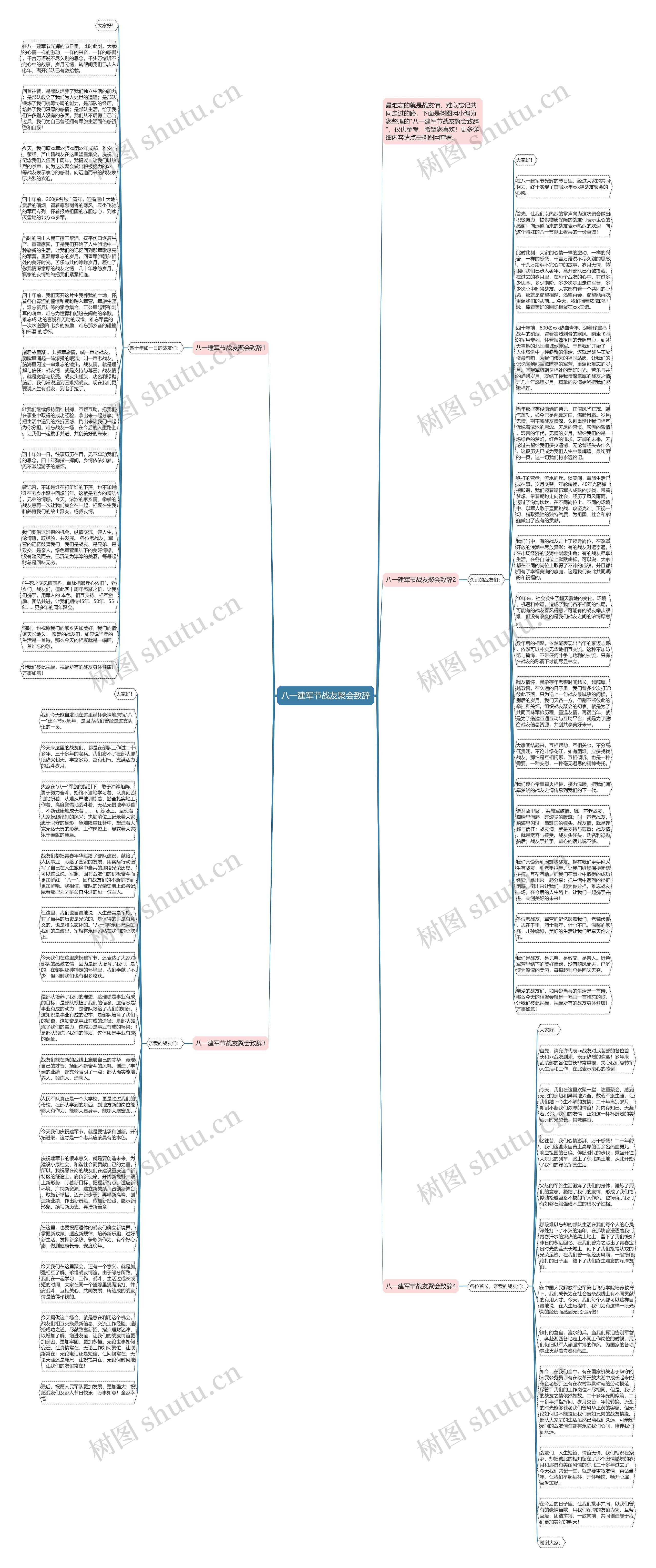 八一建军节战友聚会致辞思维导图
