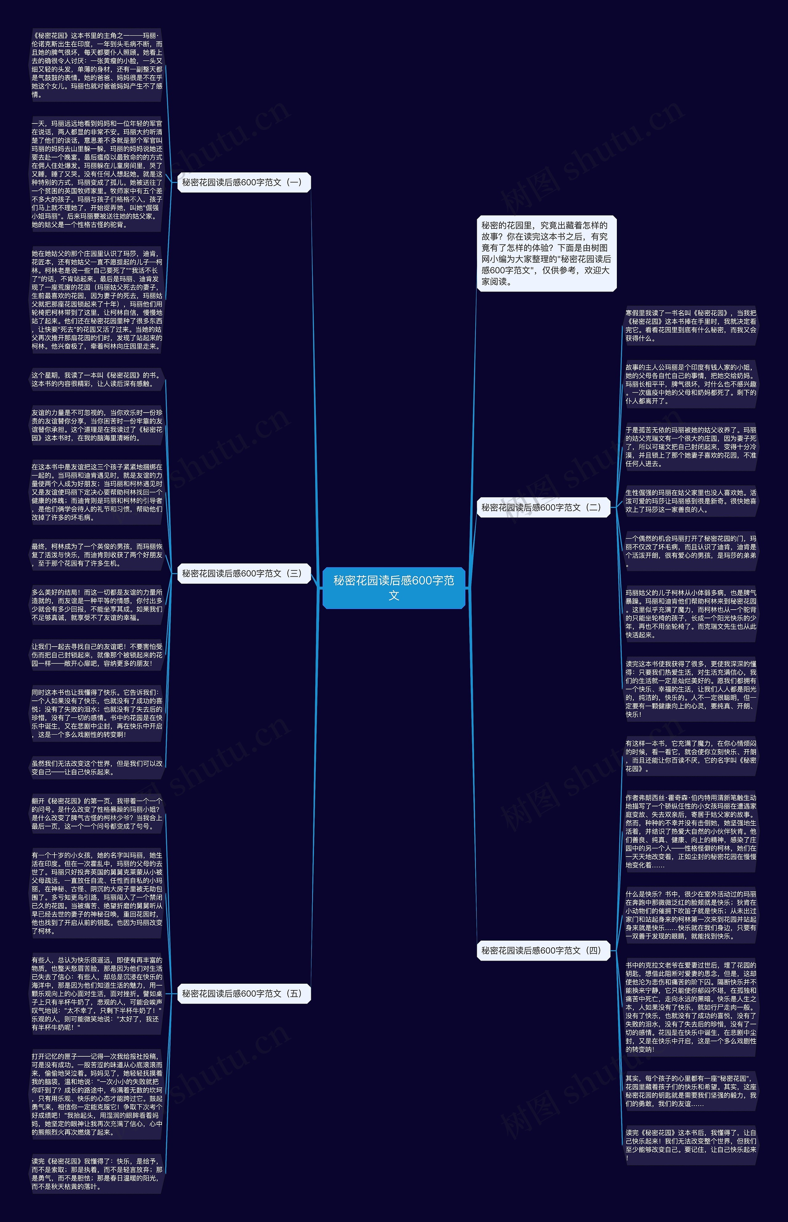 秘密花园读后感600字范文思维导图