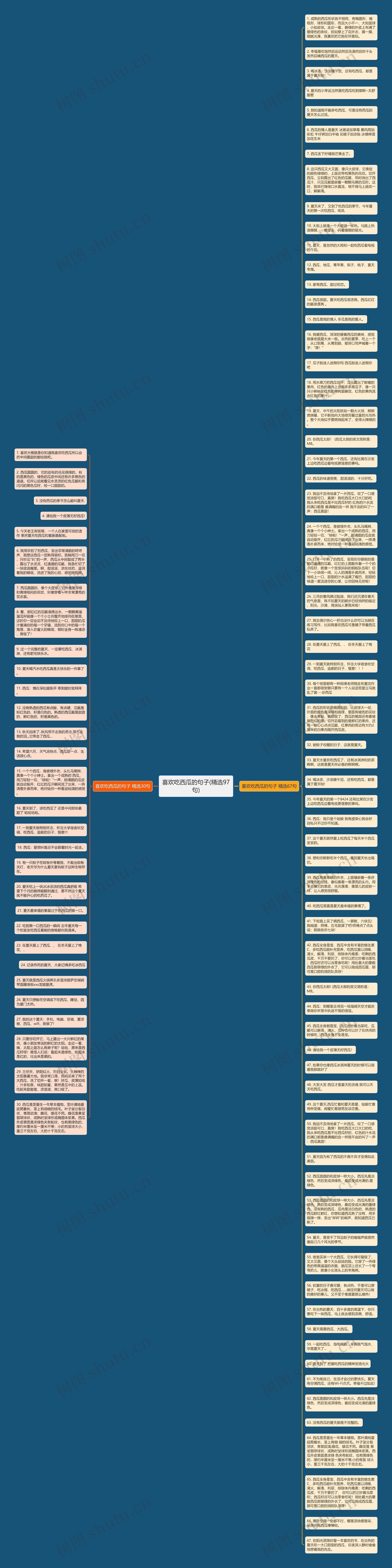 喜欢吃西瓜的句子(精选97句)思维导图