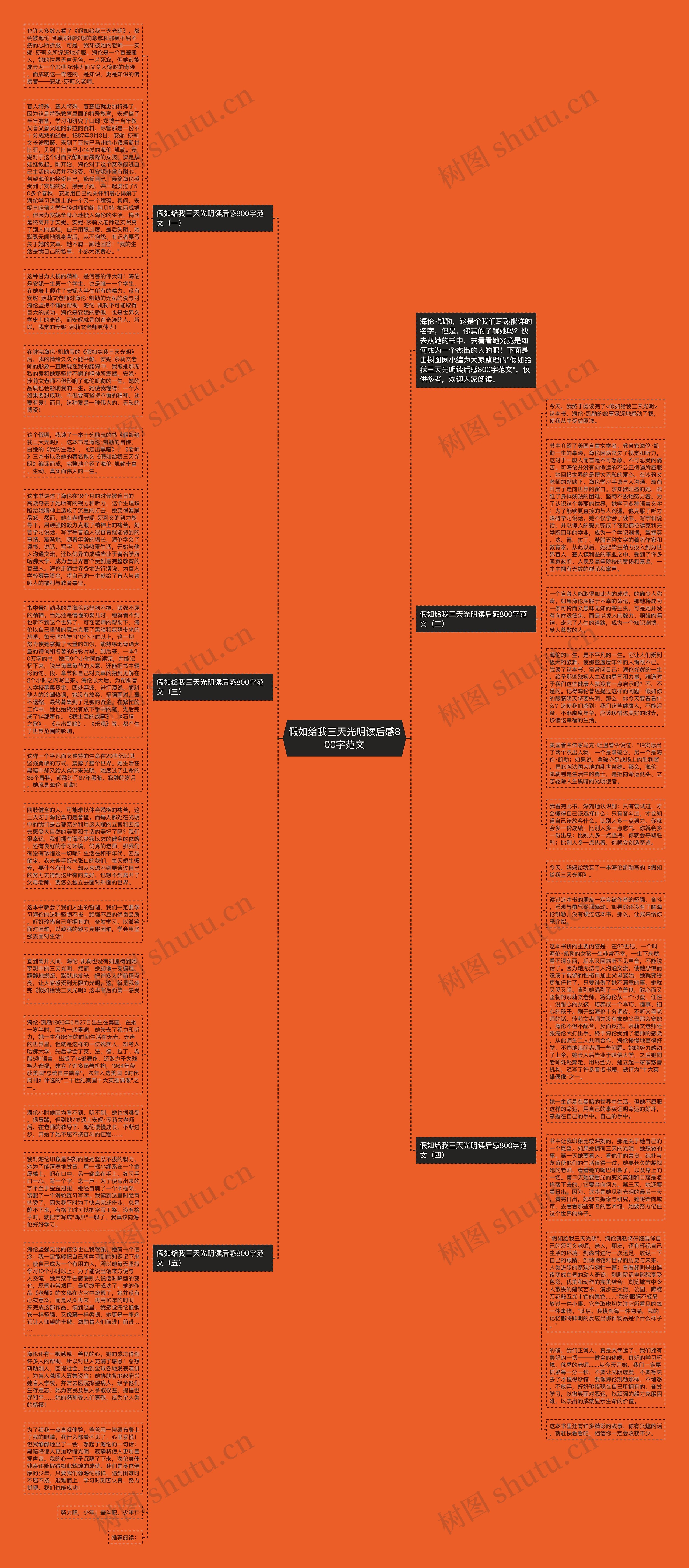 假如给我三天光明读后感800字范文思维导图