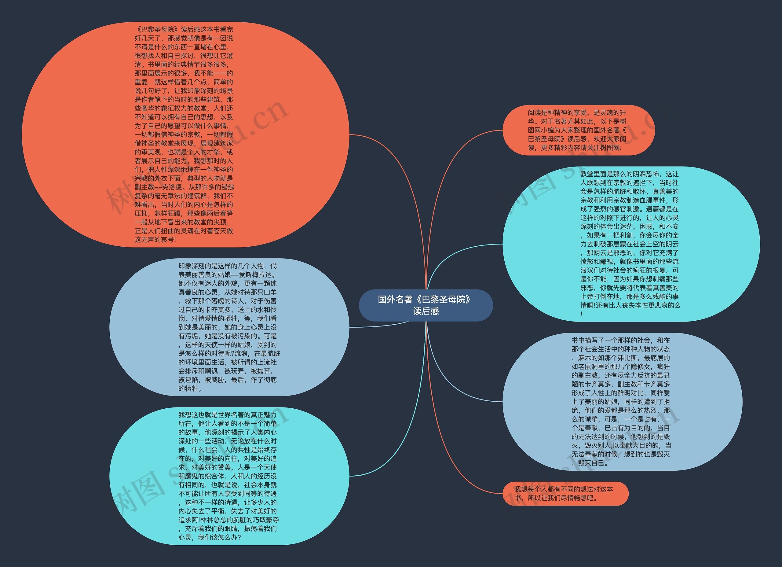 国外名著《巴黎圣母院》读后感思维导图