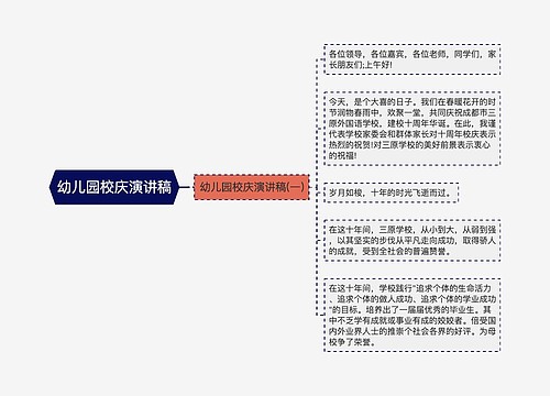 幼儿园校庆演讲稿