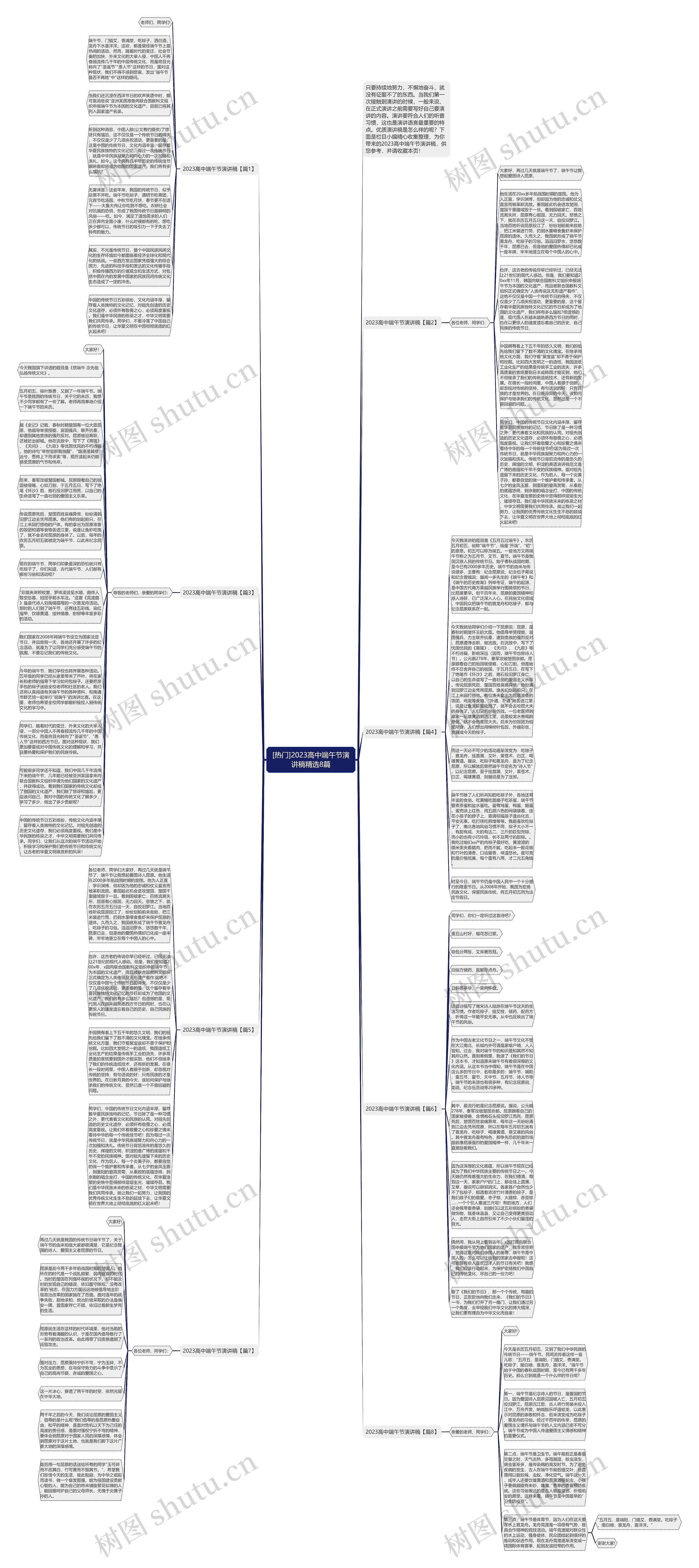[热门]2023高中端午节演讲稿精选8篇思维导图