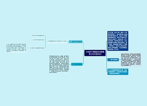 六年级下学期语文老师教学工作计划2020