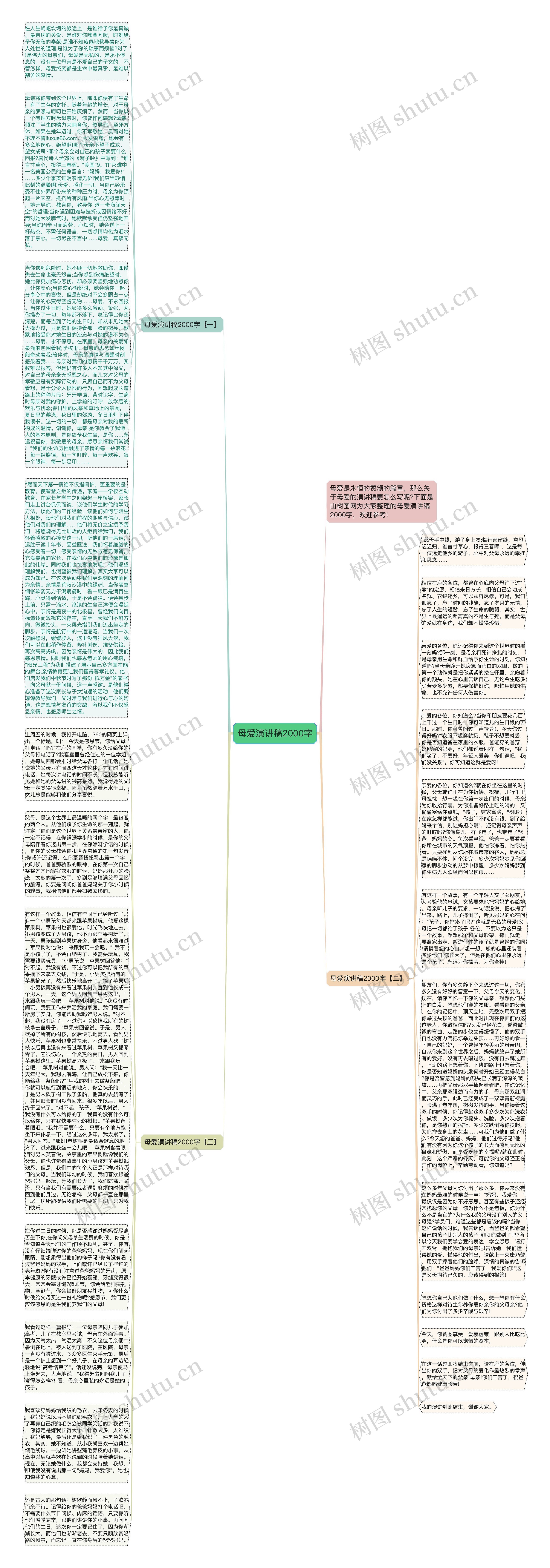 母爱演讲稿2000字思维导图