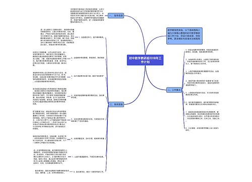 初中数学教研组2018年工作计划思维导图