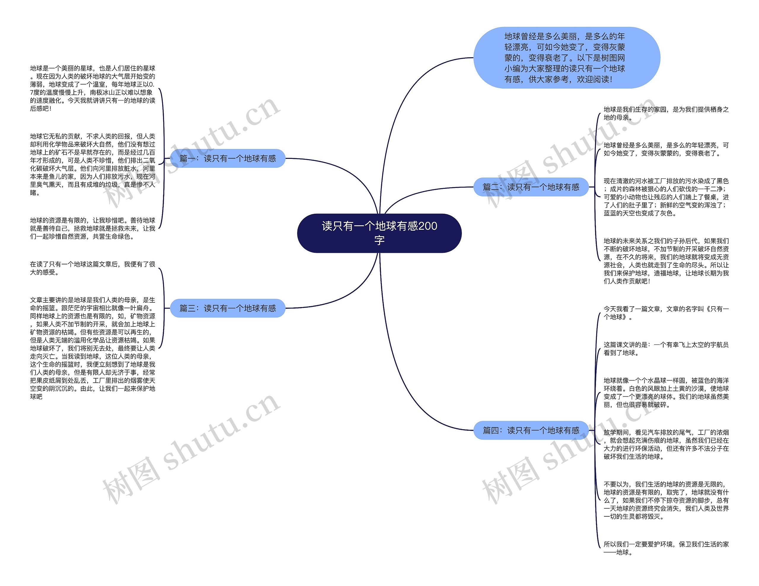 读只有一个地球有感200字思维导图