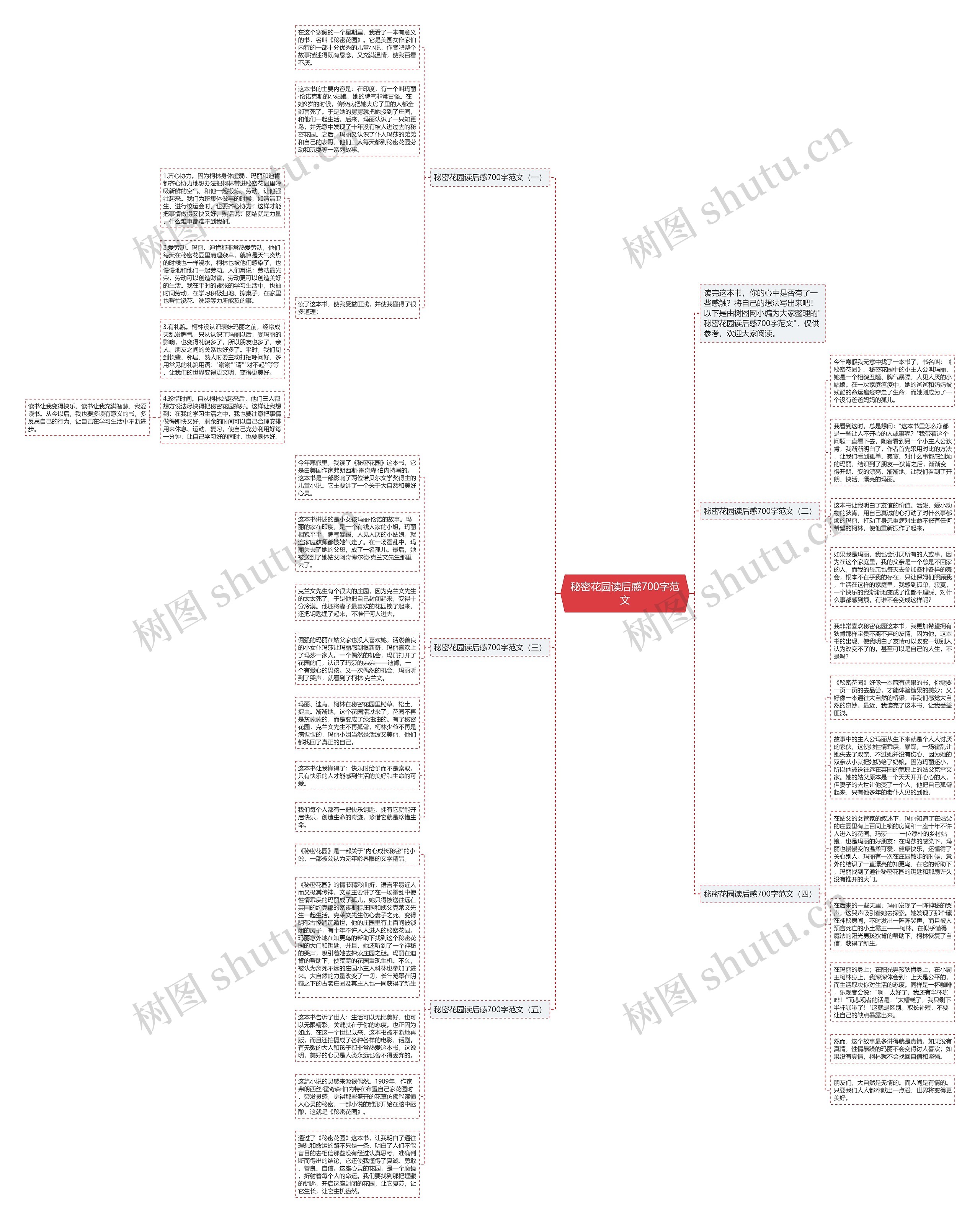 秘密花园读后感700字范文思维导图