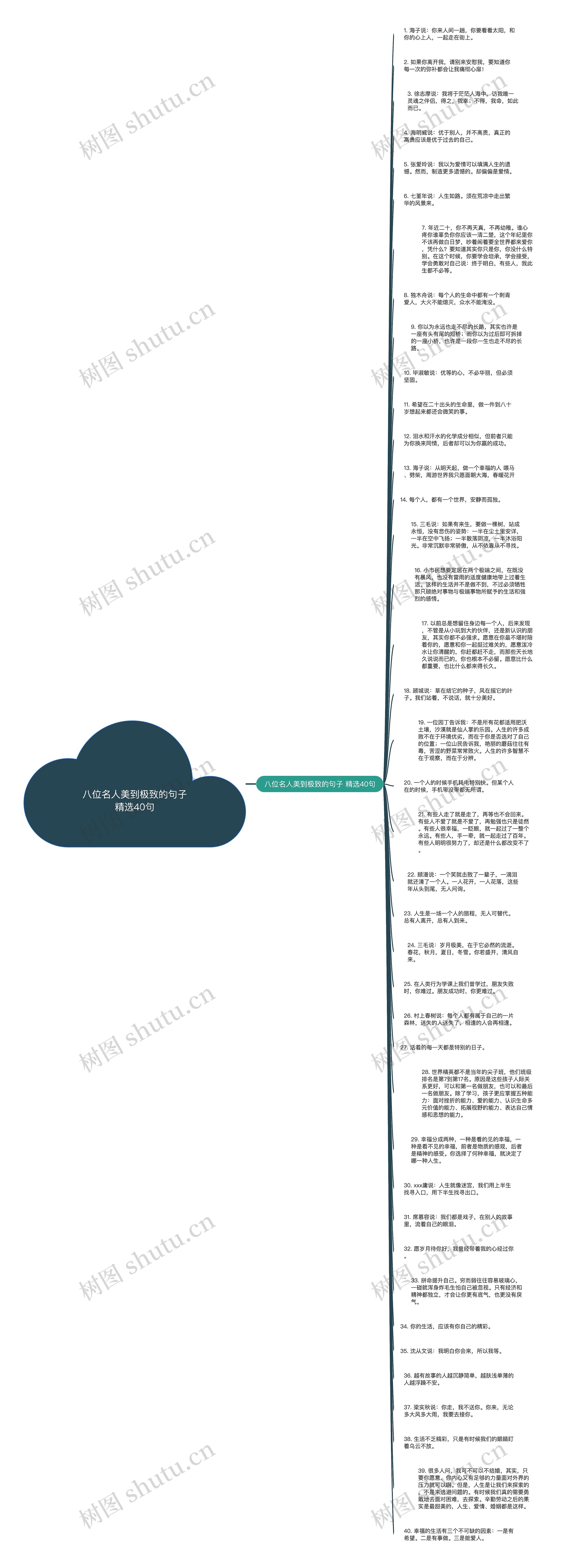 八位名人美到极致的句子精选40句思维导图
