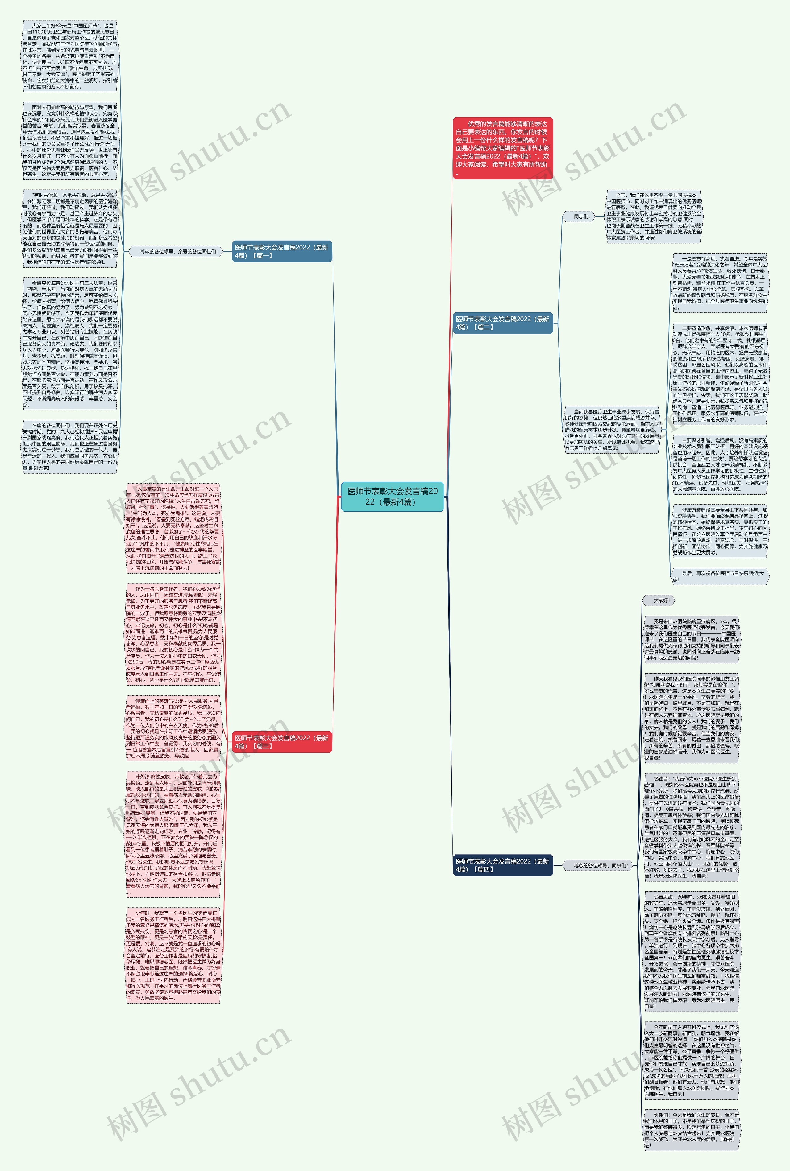 医师节表彰大会发言稿2022（最新4篇）思维导图