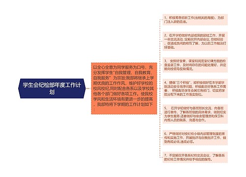 学生会纪检部年度工作计划