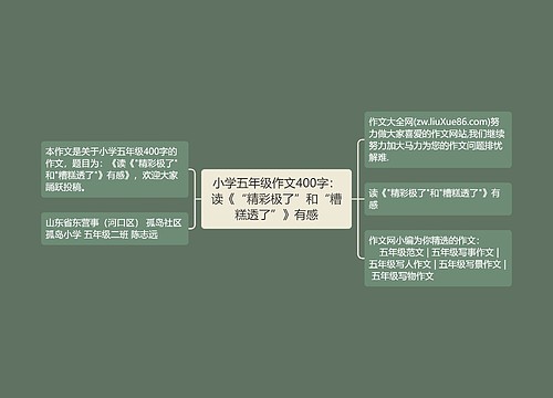 小学五年级作文400字：读《“精彩极了”和“糟糕透了”》有感