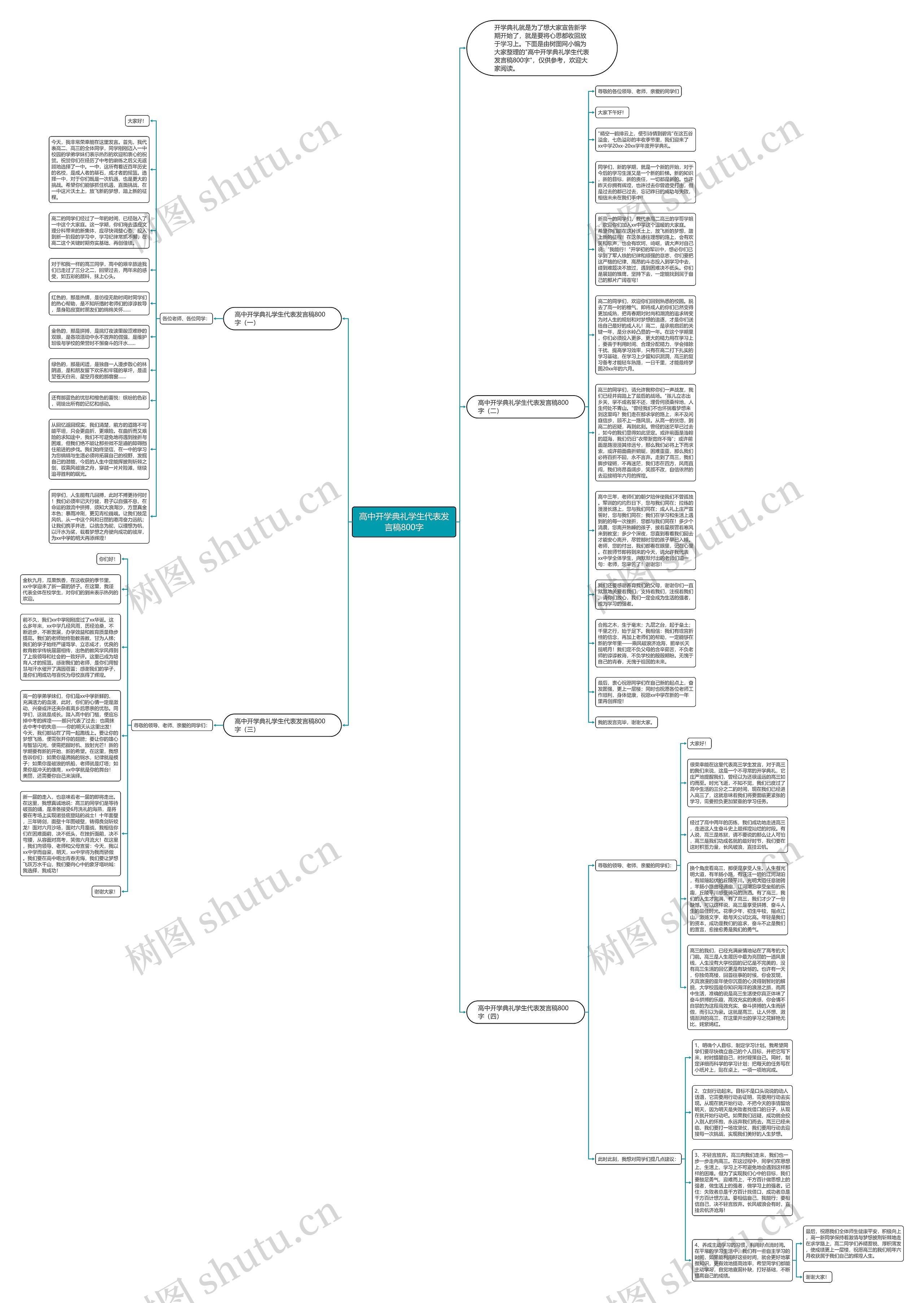 高中开学典礼学生代表发言稿800字思维导图
