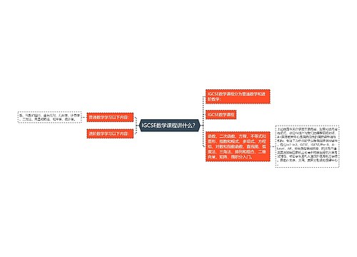 IGCSE数学课程讲什么？