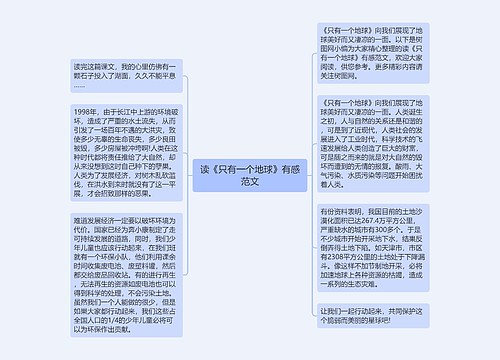 读《只有一个地球》有感范文