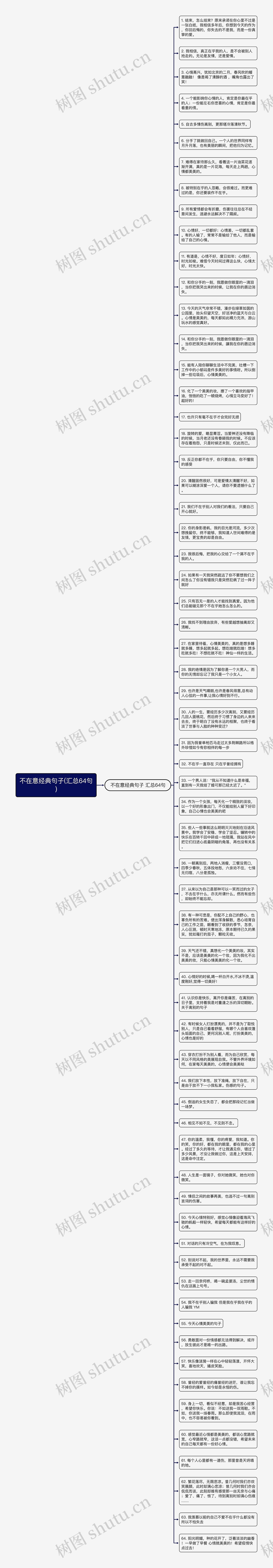 不在意经典句子(汇总64句)思维导图