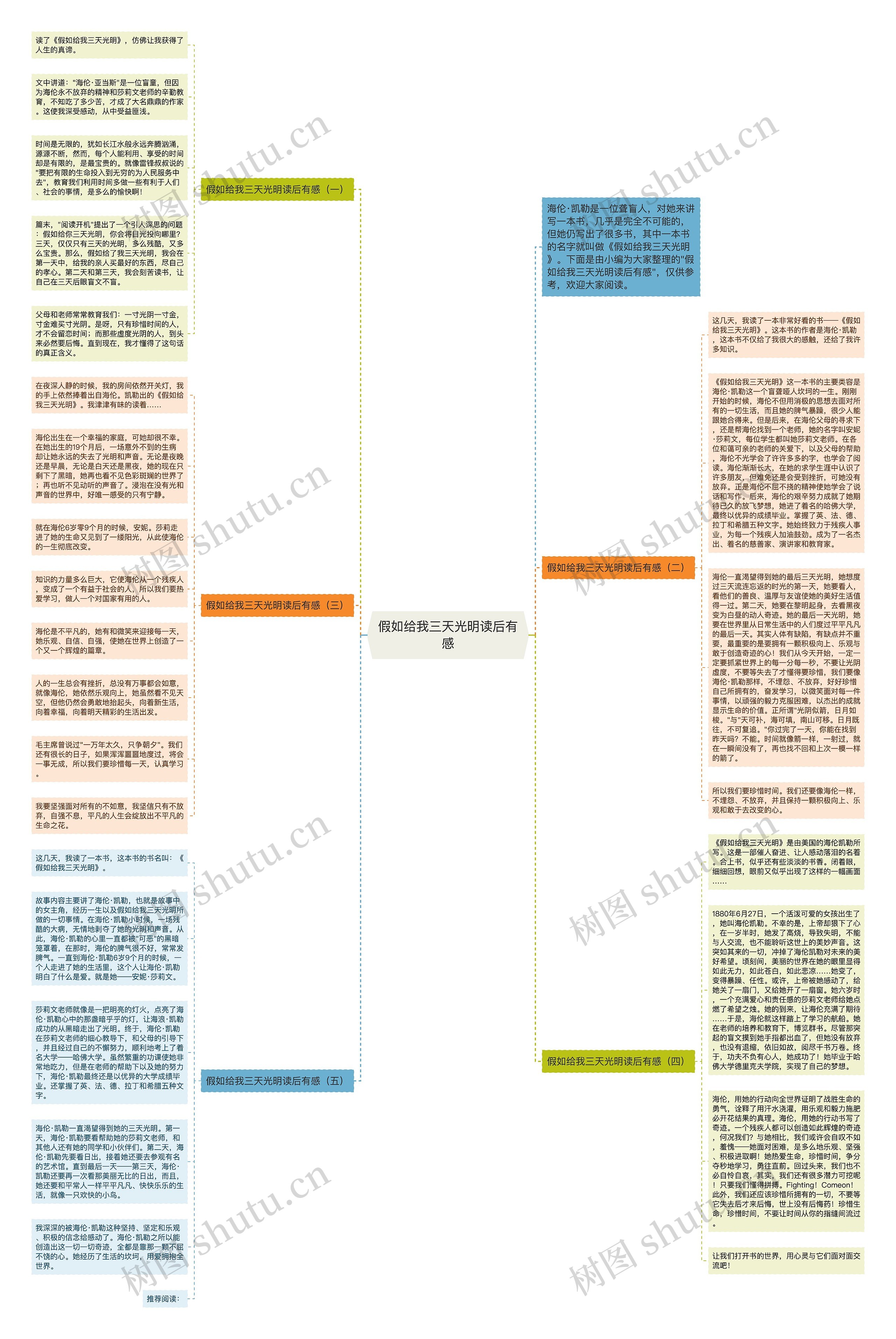 假如给我三天光明读后有感思维导图