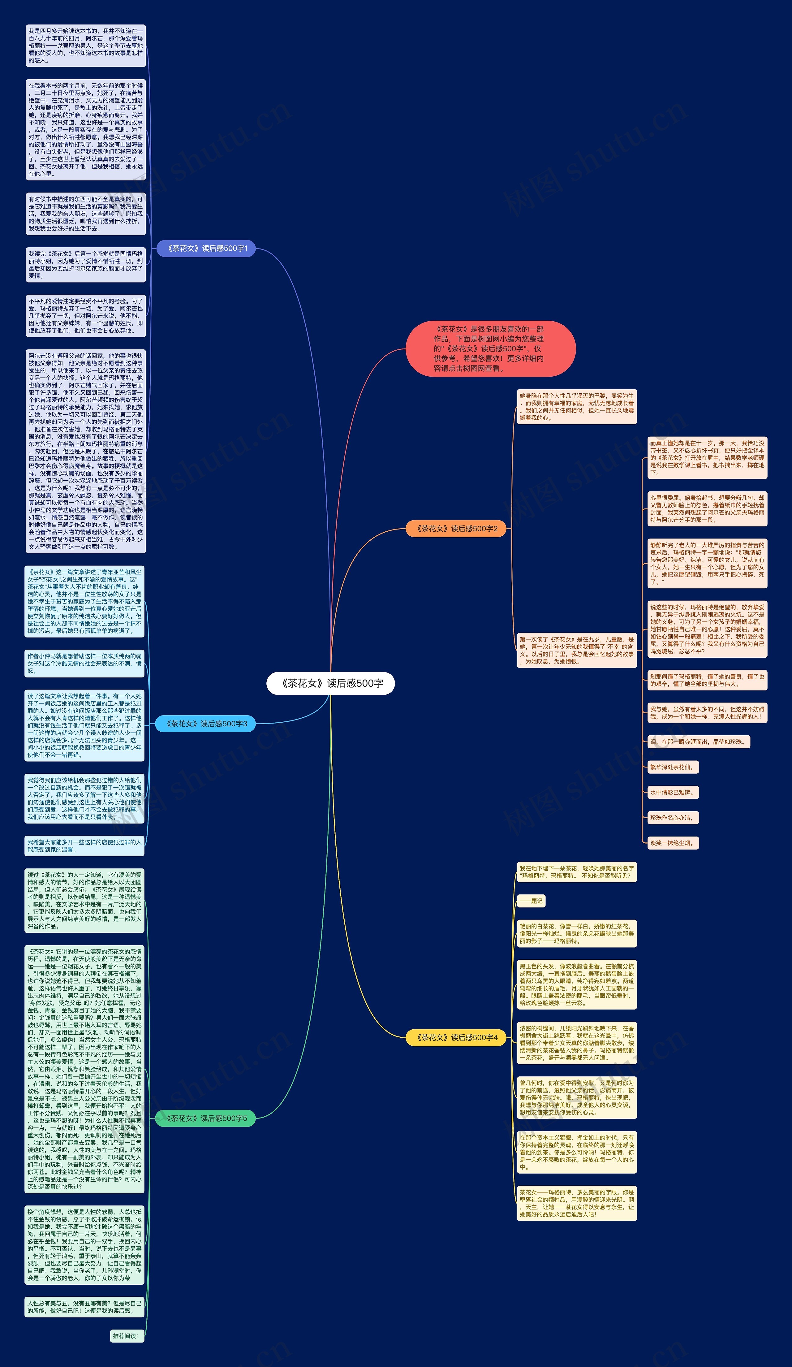 《茶花女》读后感500字思维导图