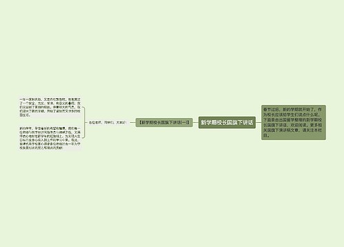 新学期校长国旗下讲话