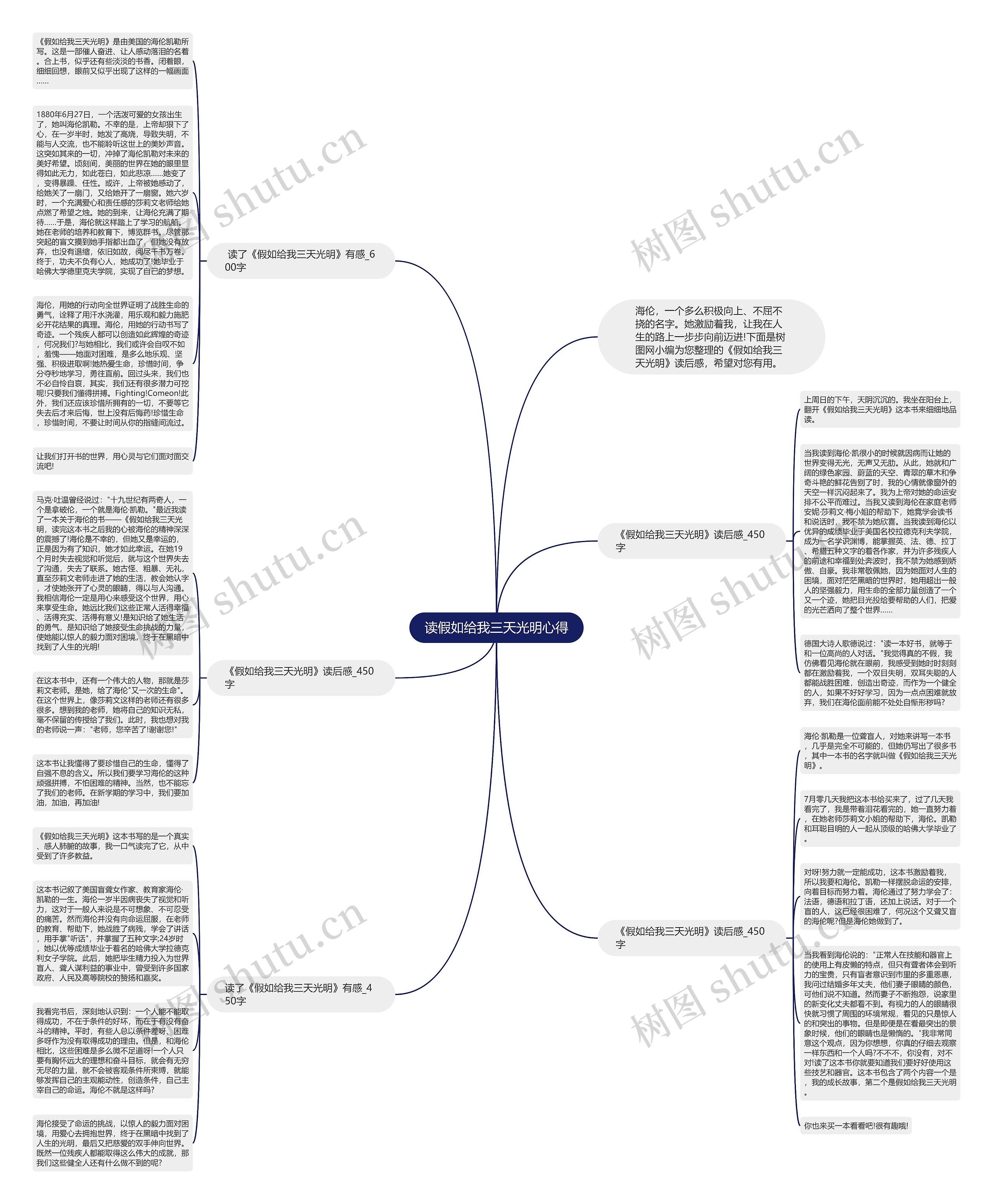 读假如给我三天光明心得思维导图