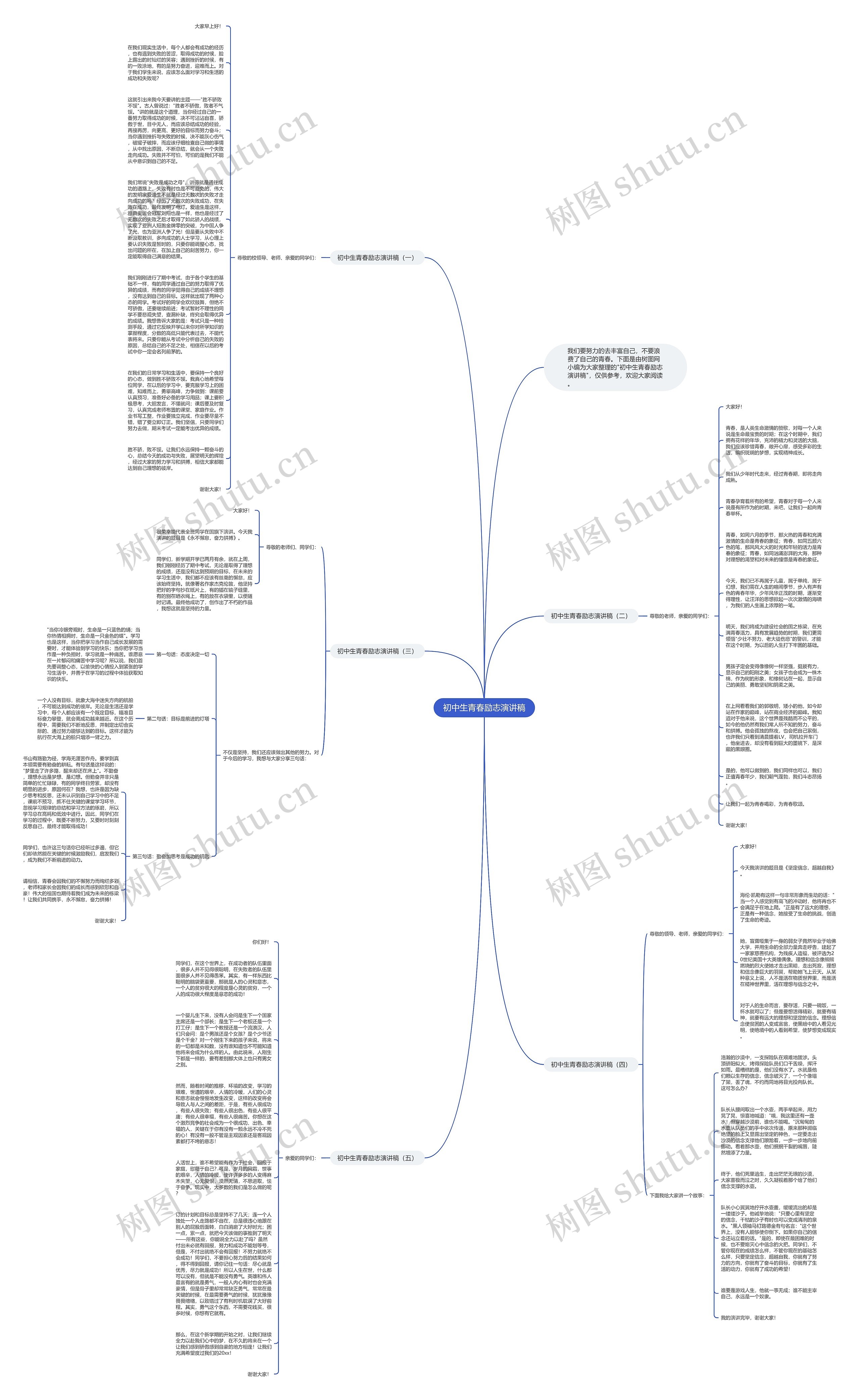 初中生青春励志演讲稿思维导图