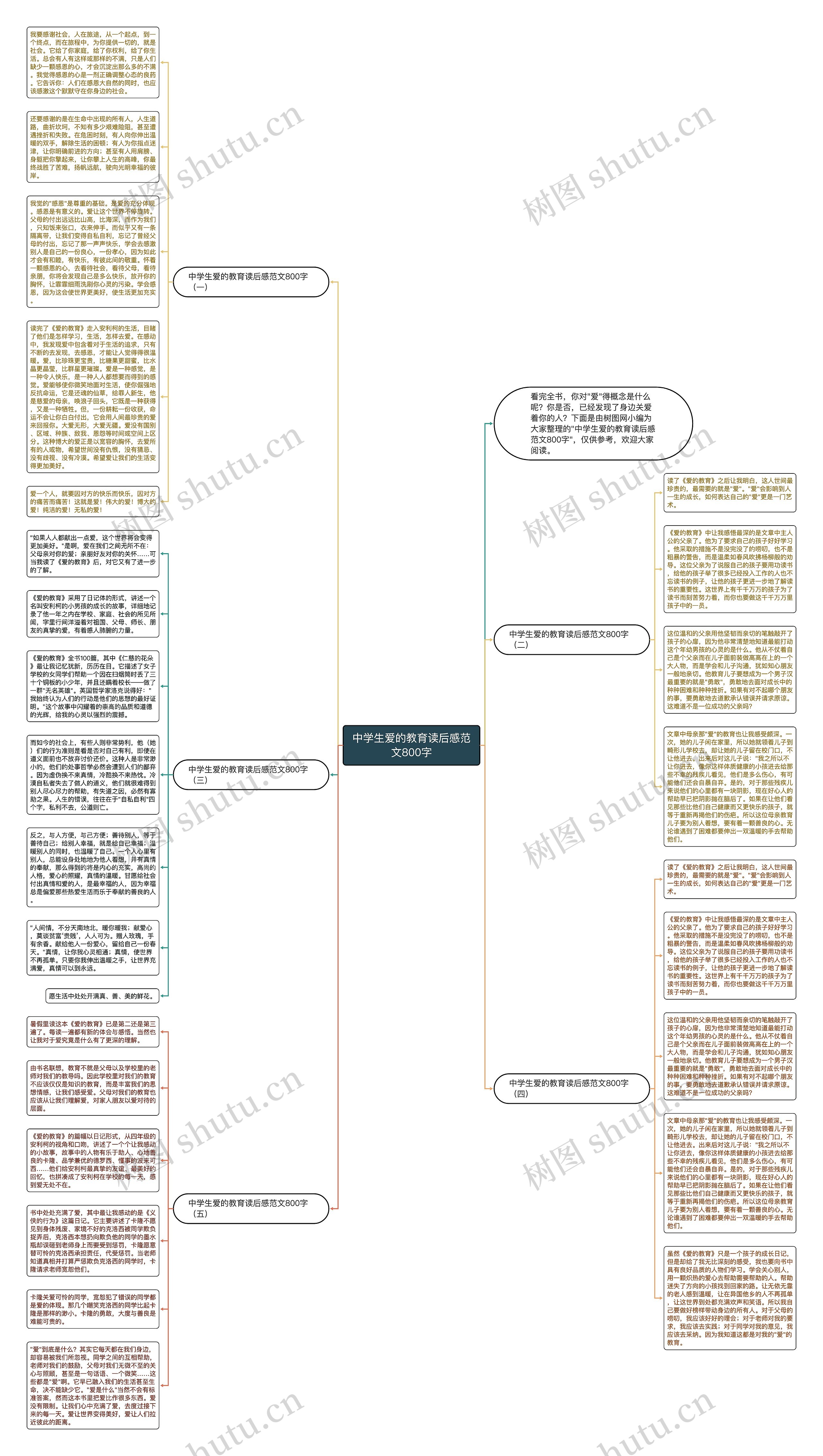 中学生爱的教育读后感范文800字思维导图
