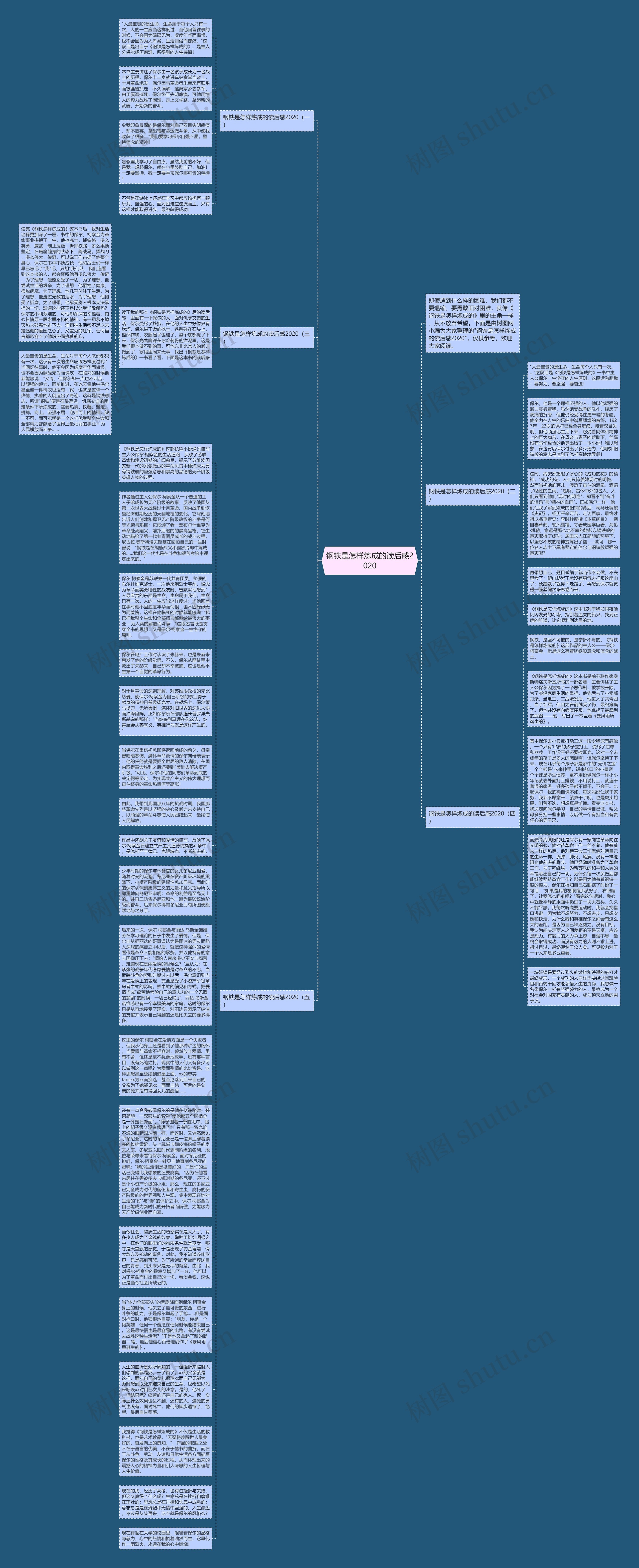 钢铁是怎样炼成的读后感2020思维导图
