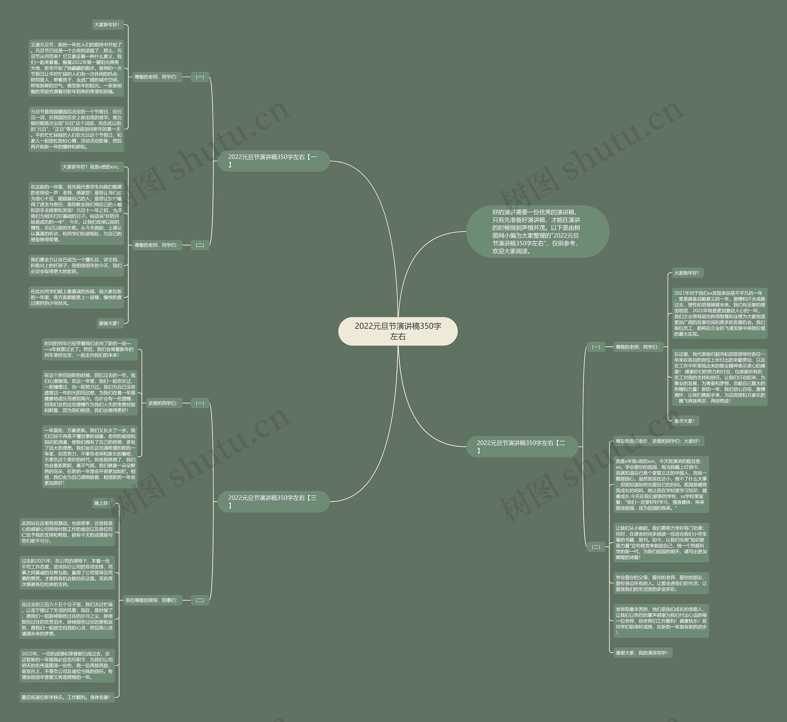 2022元旦节演讲稿350字左右思维导图