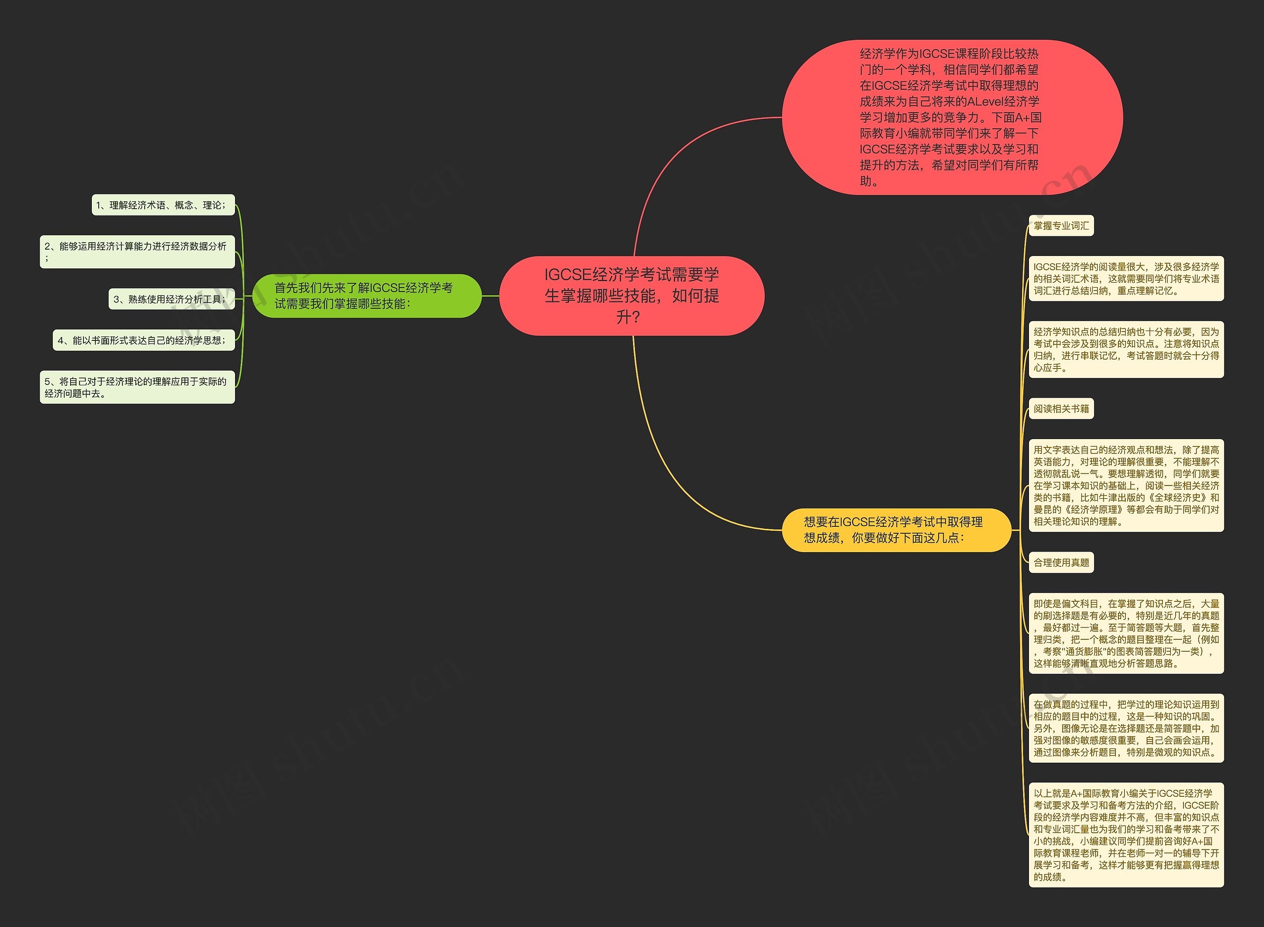 IGCSE经济学考试需要学生掌握哪些技能，如何提升？思维导图