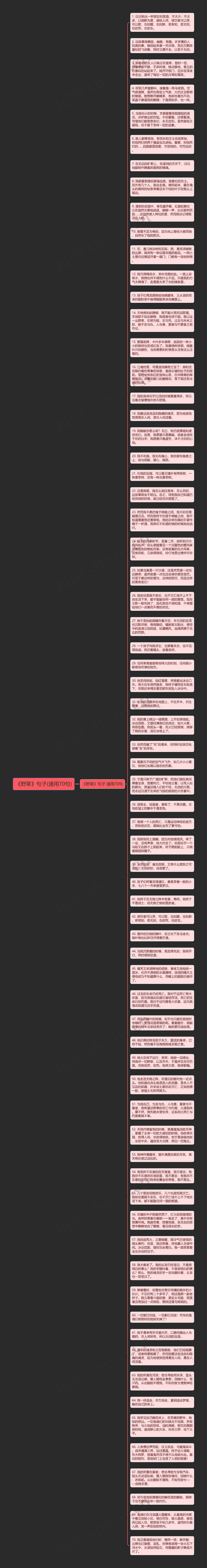 《野草》句子(通用70句)思维导图