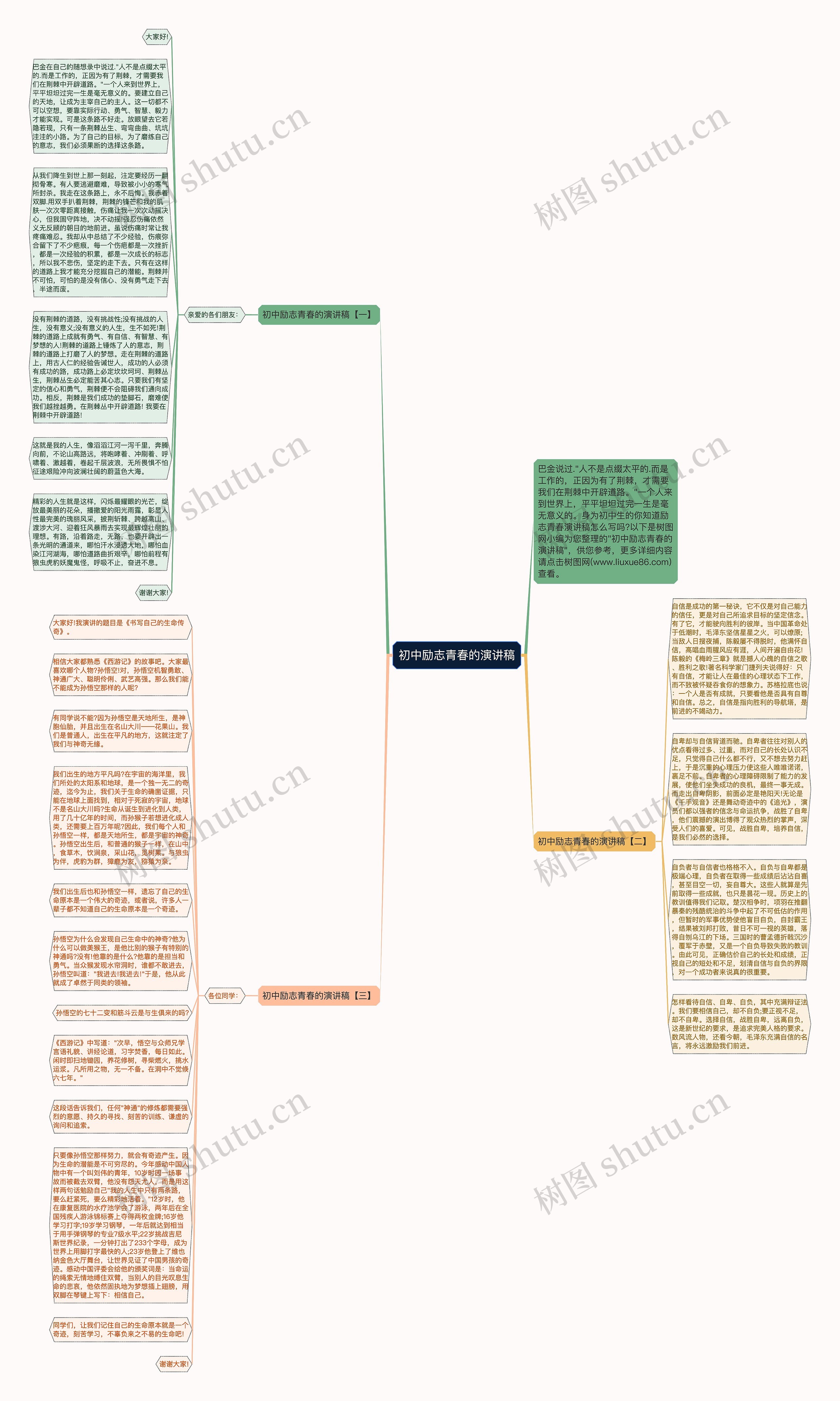 初中励志青春的演讲稿思维导图