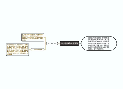 2015年班务工作计划