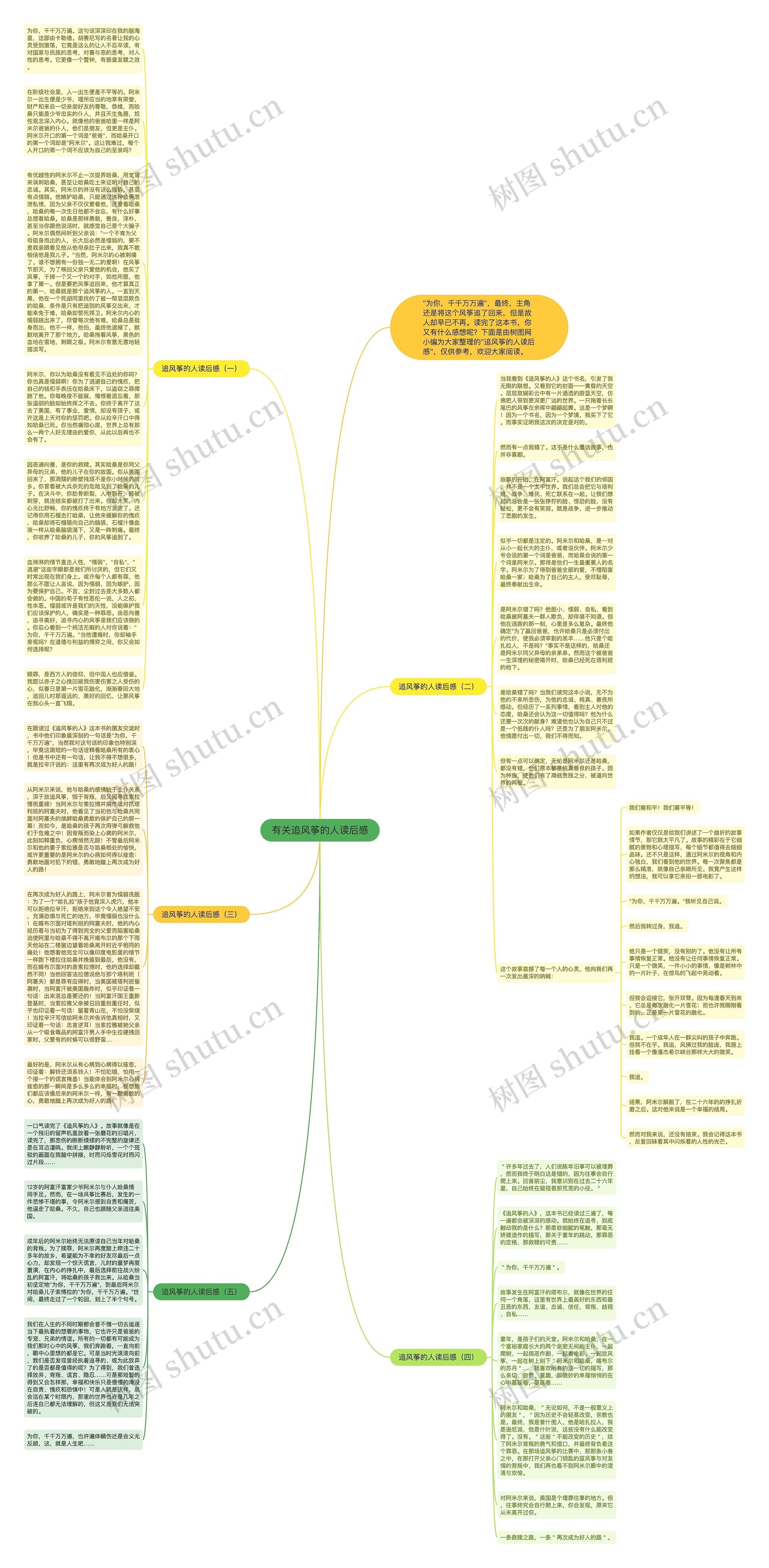 有关追风筝的人读后感思维导图