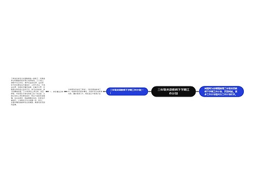 三年级英语教师下学期工作计划