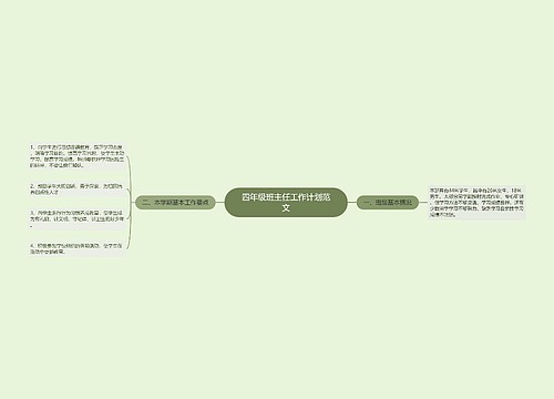 四年级班主任工作计划范文