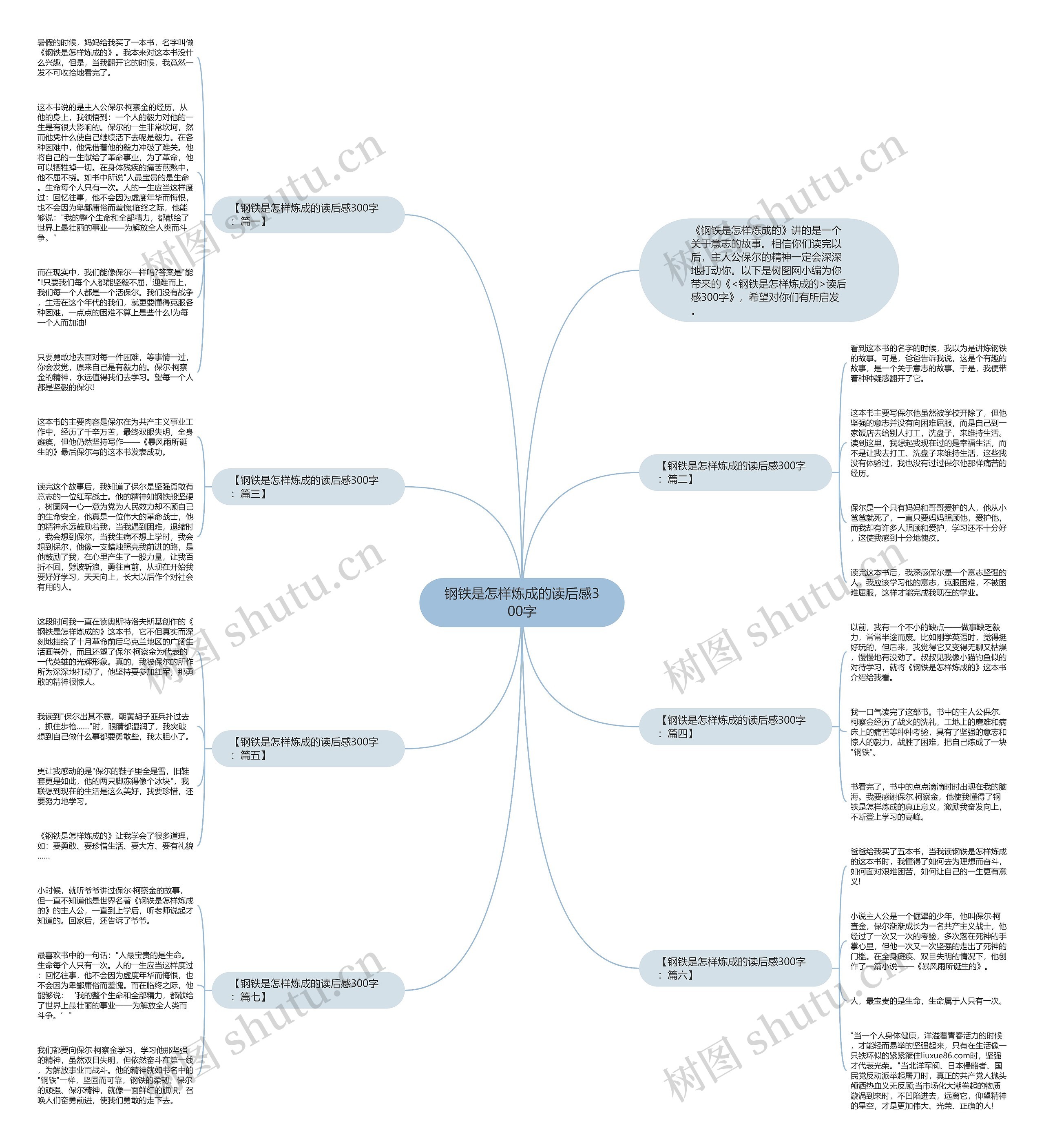 钢铁是怎样炼成的读后感300字思维导图