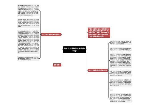 这片土地是神圣的读后感400字