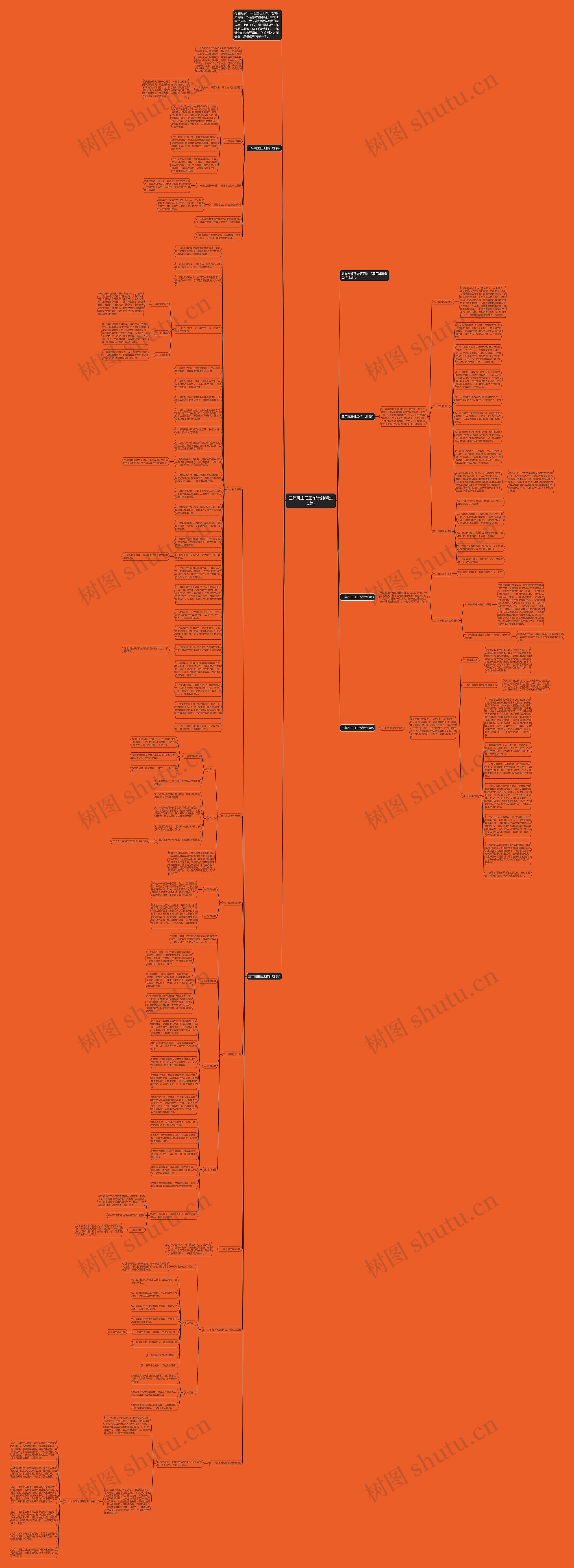 三年班主任工作计划(精选5篇)思维导图