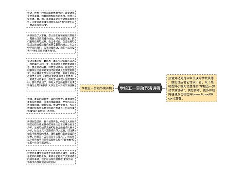 学校五一劳动节演讲稿