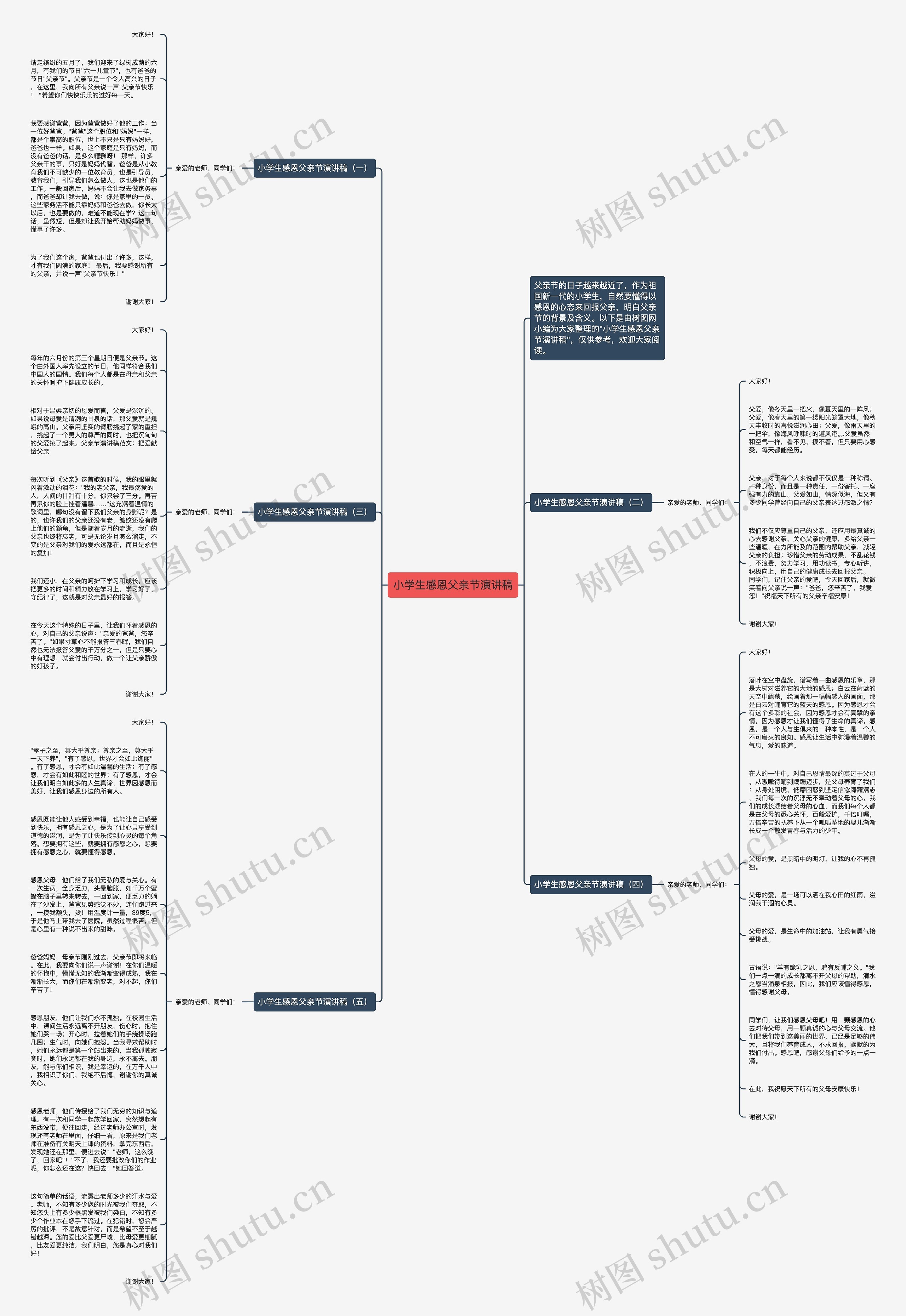 小学生感恩父亲节演讲稿思维导图