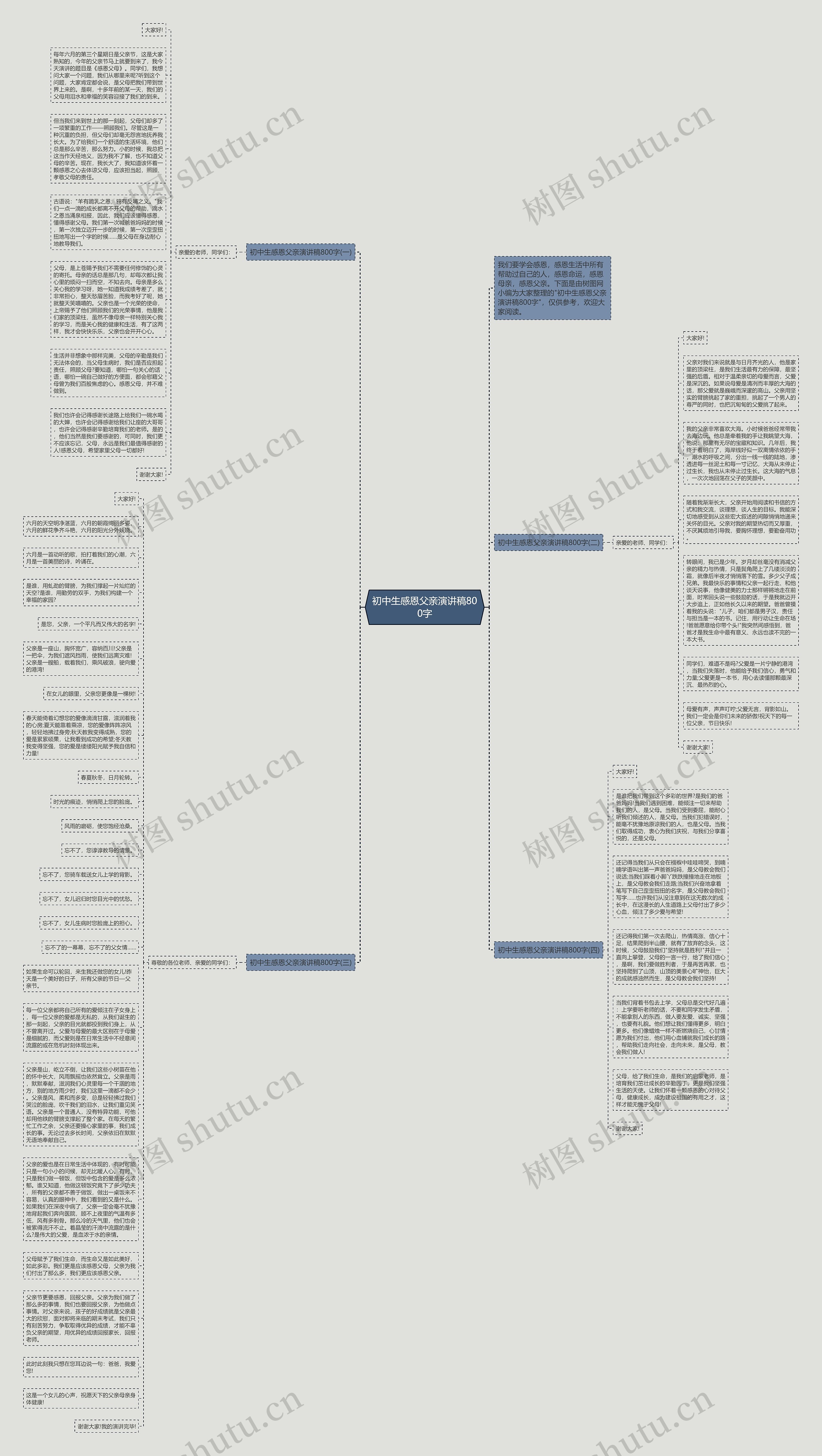 初中生感恩父亲演讲稿800字思维导图