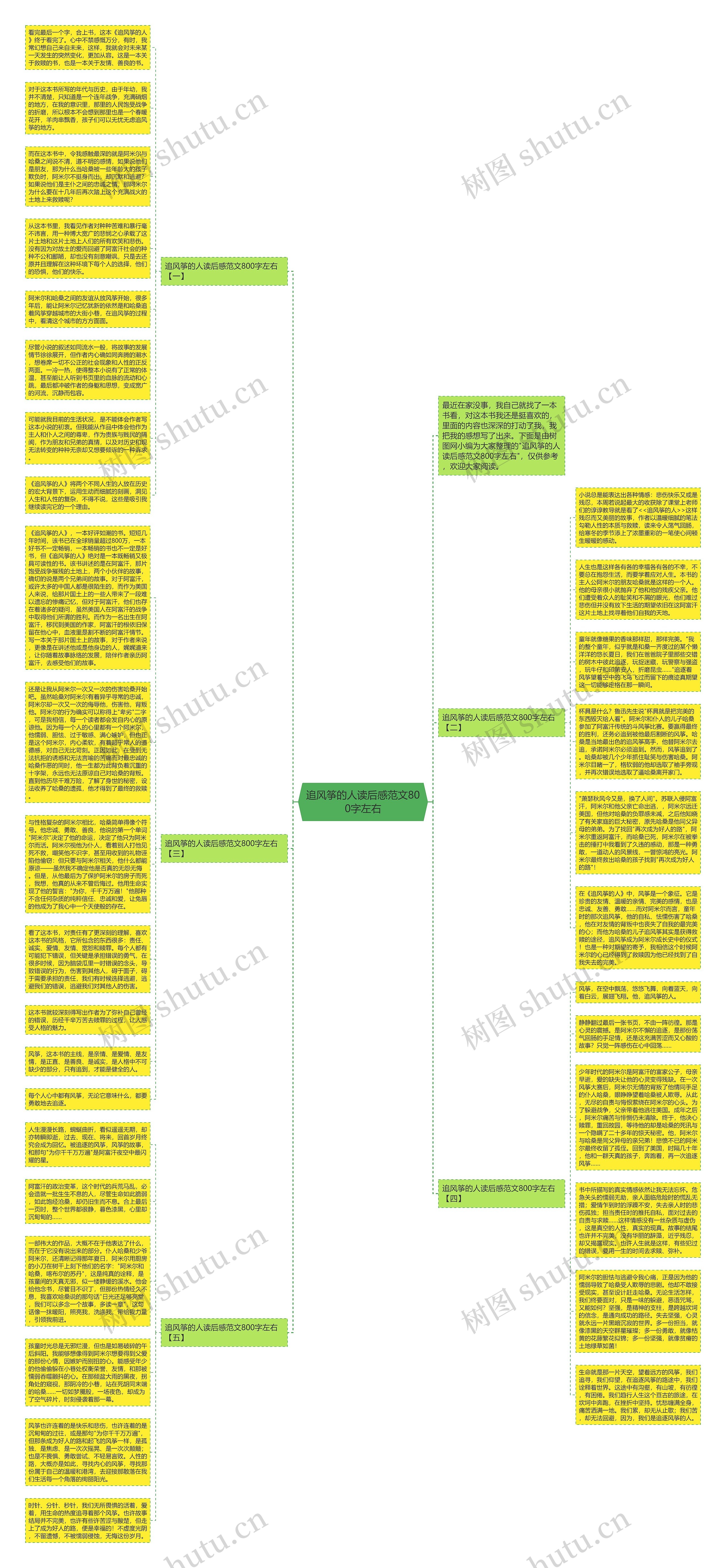 追风筝的人读后感范文800字左右思维导图