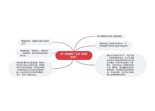 第10周国旗下讲话《感恩母亲》