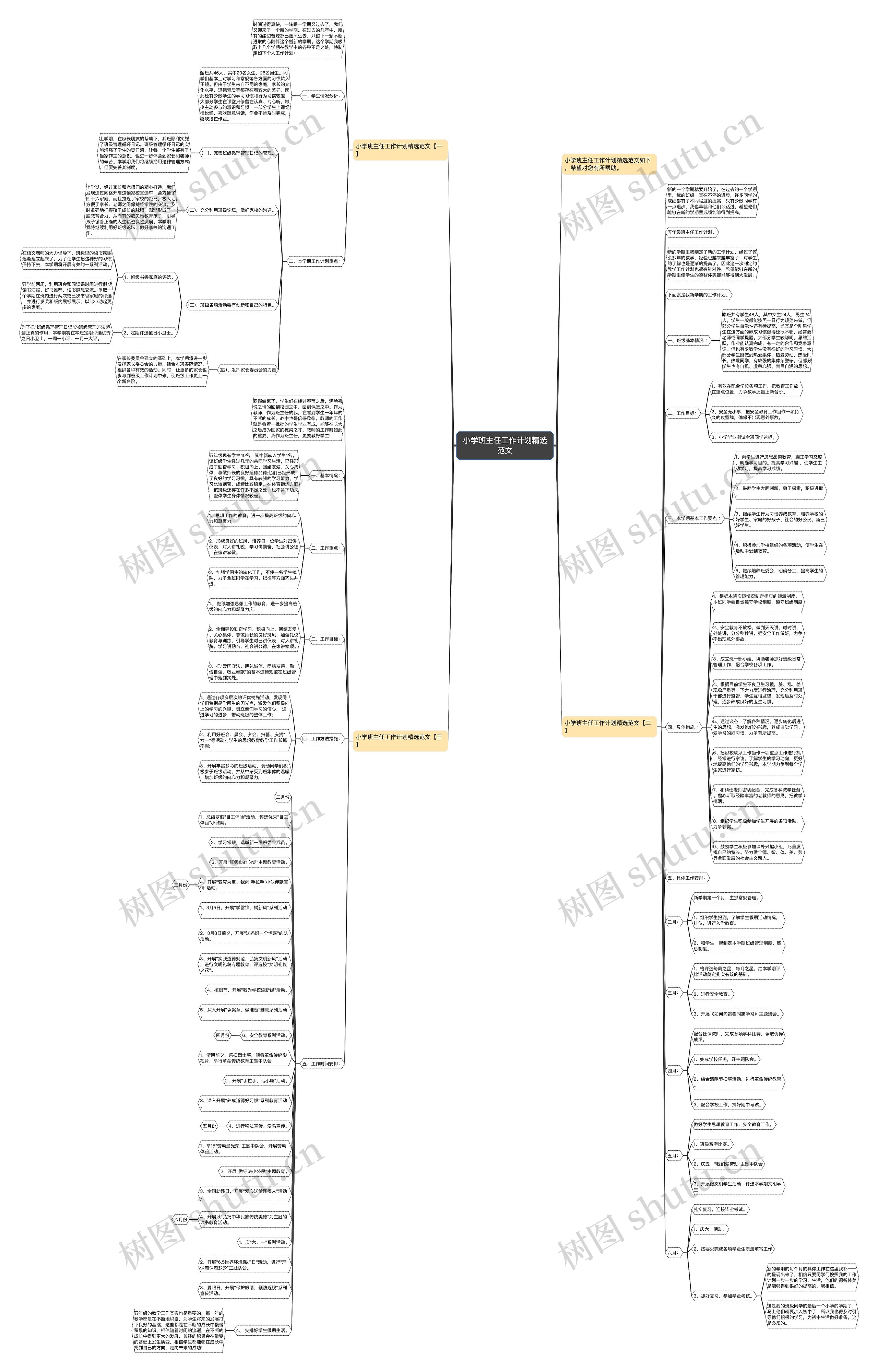 小学班主任工作计划精选范文思维导图