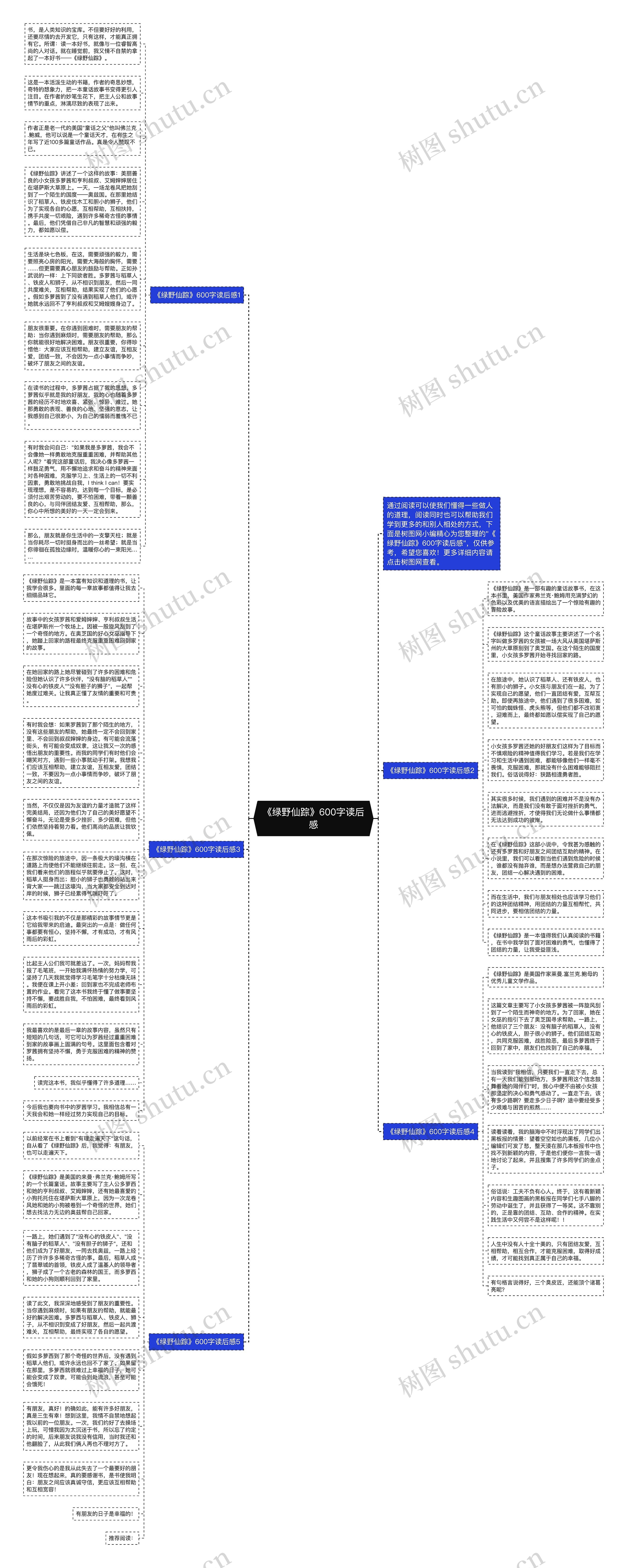 《绿野仙踪》600字读后感思维导图高清图 《绿野仙踪》600字读后感思维导图