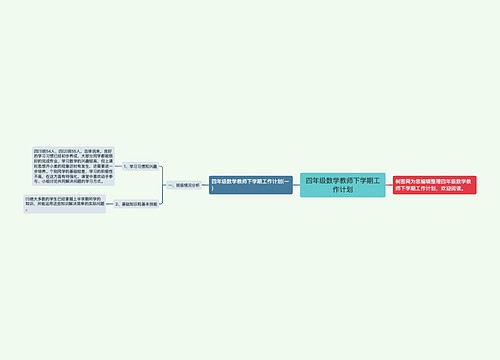 四年级数学教师下学期工作计划