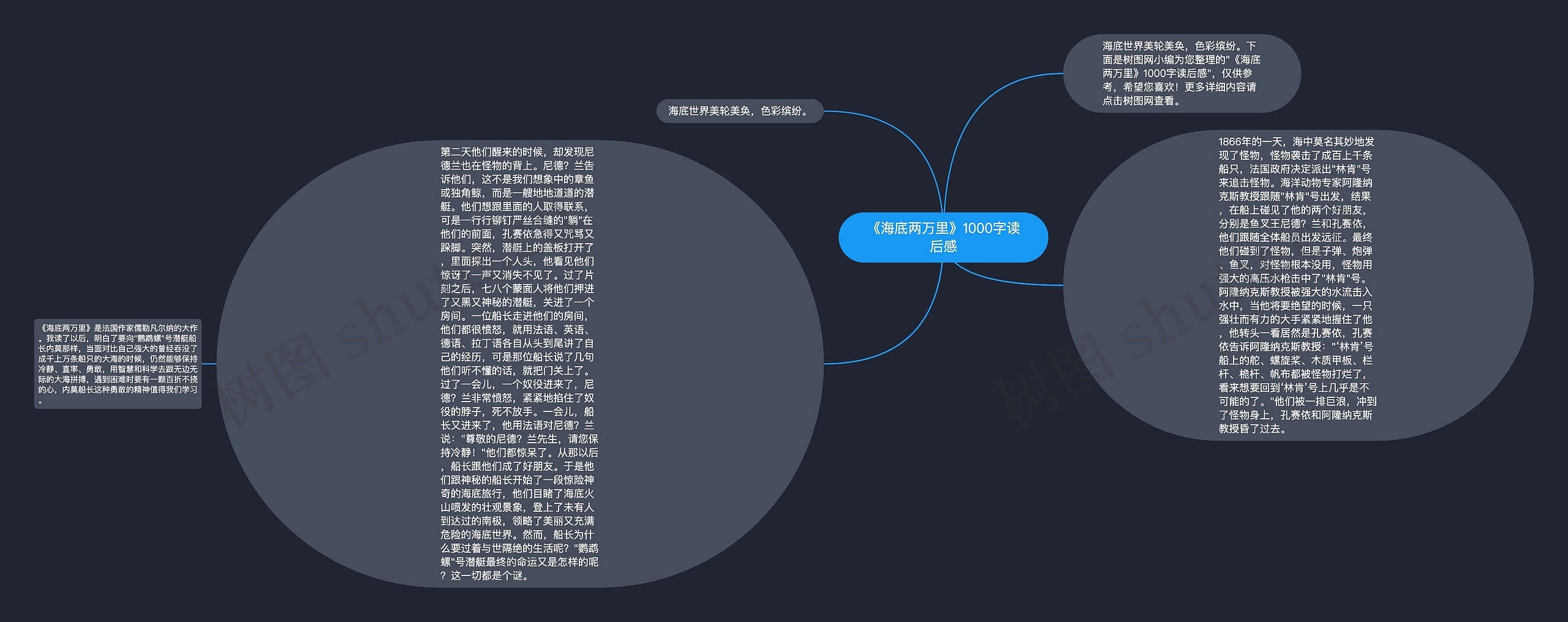 《海底两万里》1000字读后感思维导图