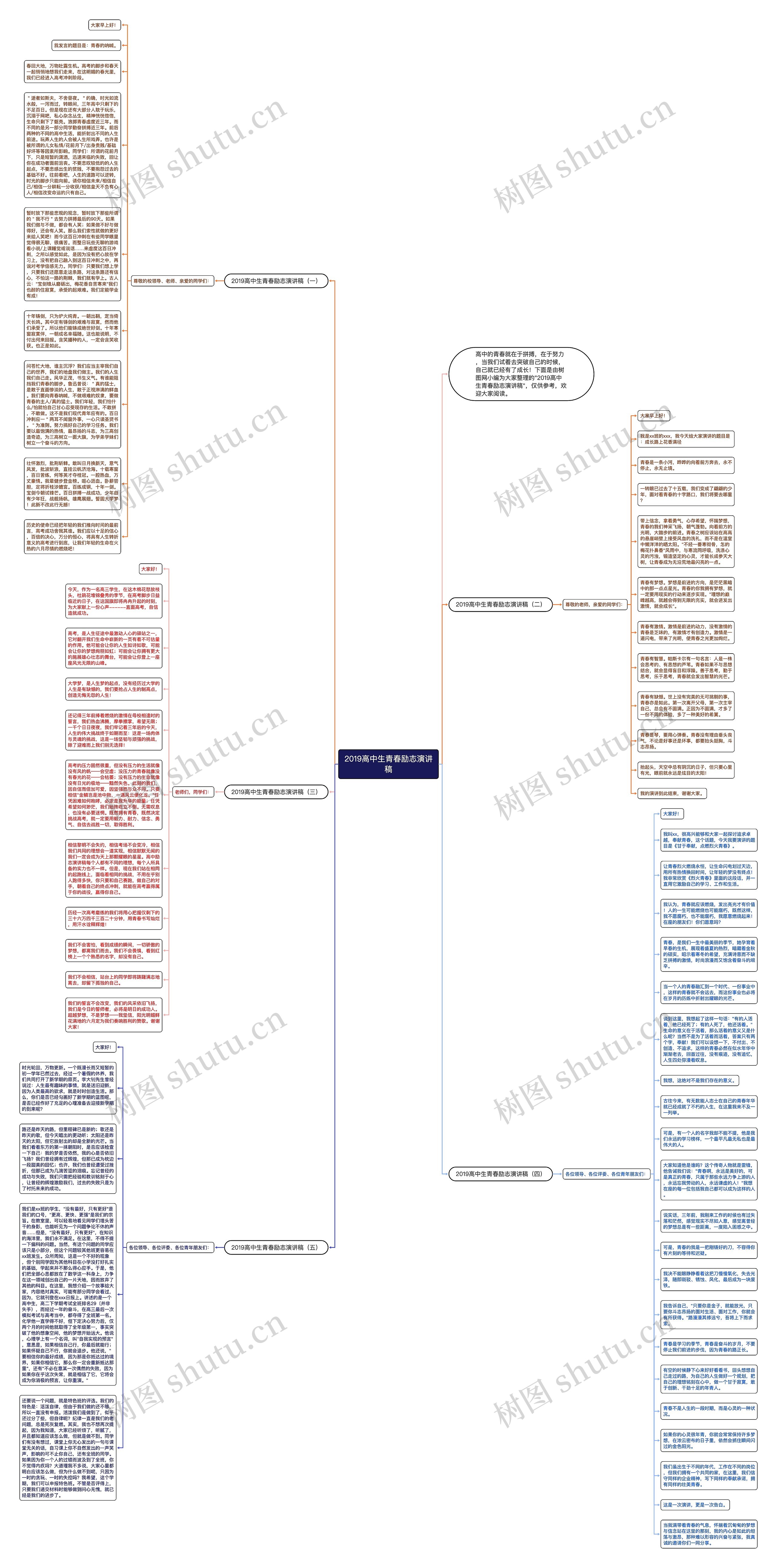 2019高中生青春励志演讲稿思维导图