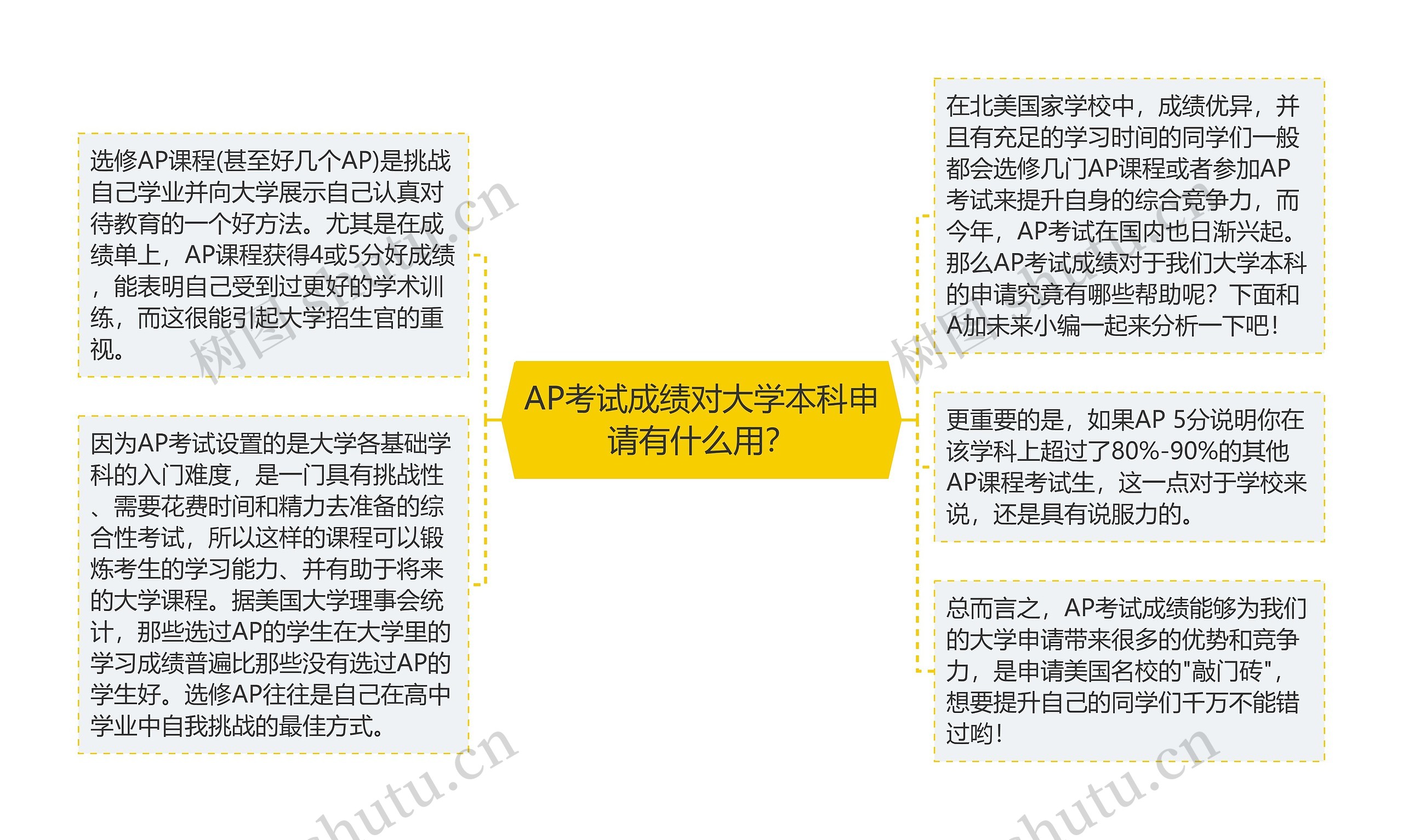 AP考试成绩对大学本科申请有什么用？思维导图